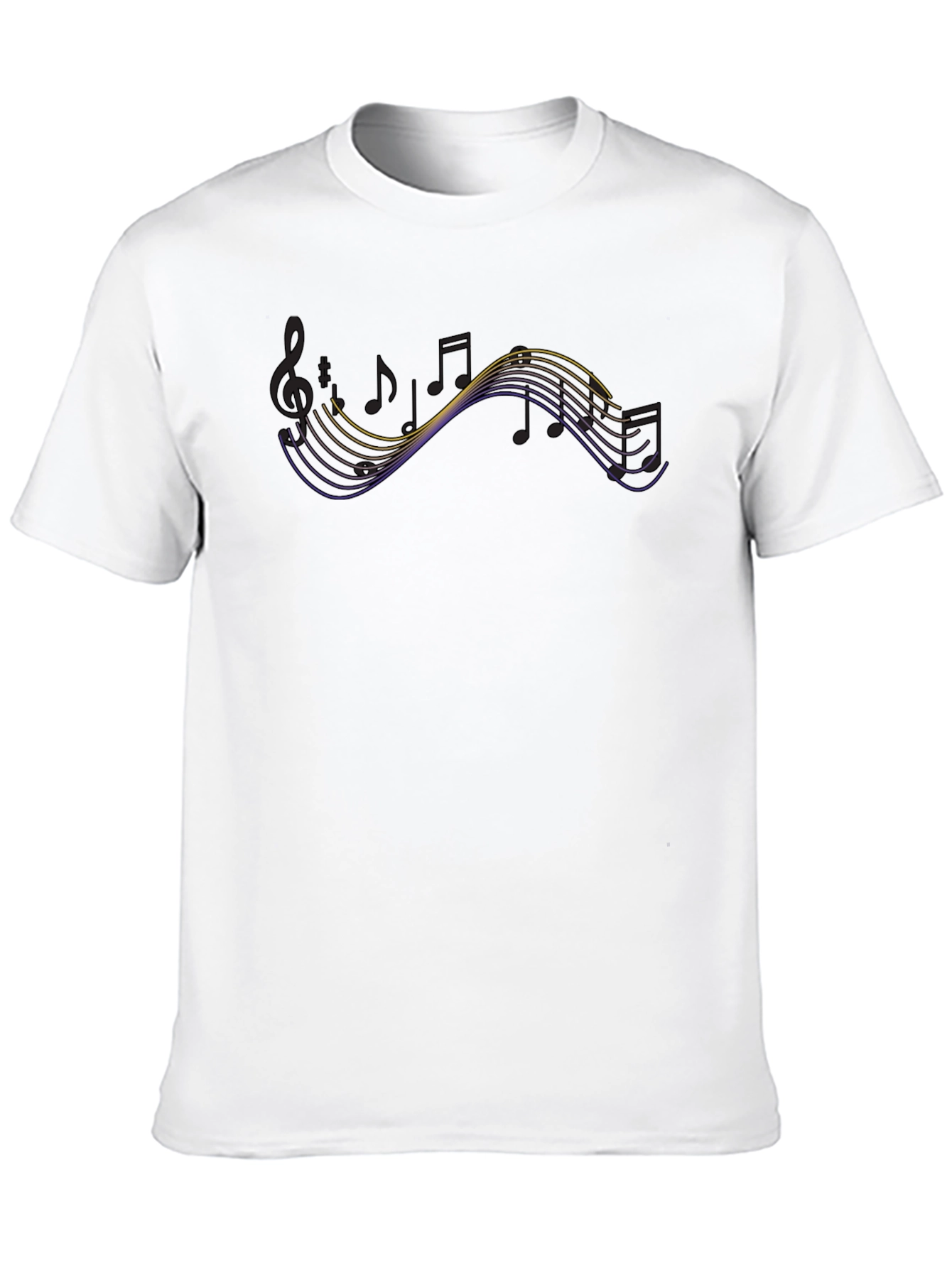 Musical Notes Graphic Tee - Black