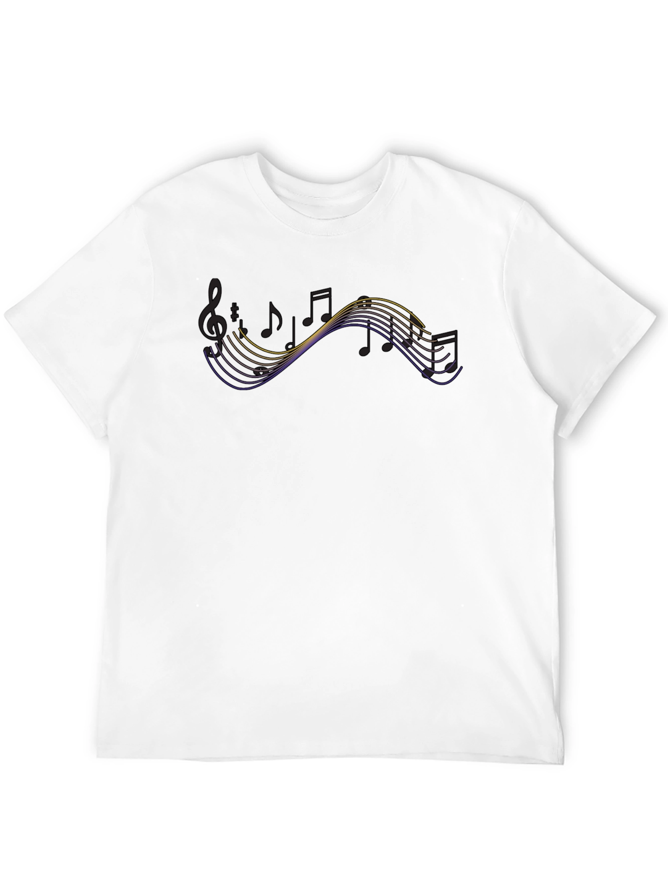 Musical Notes Graphic Tee - Black