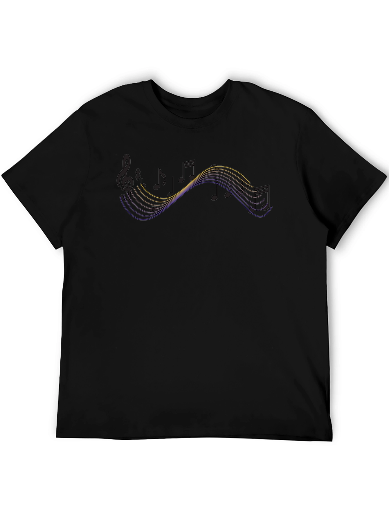 Musical Notes Graphic Tee - Black