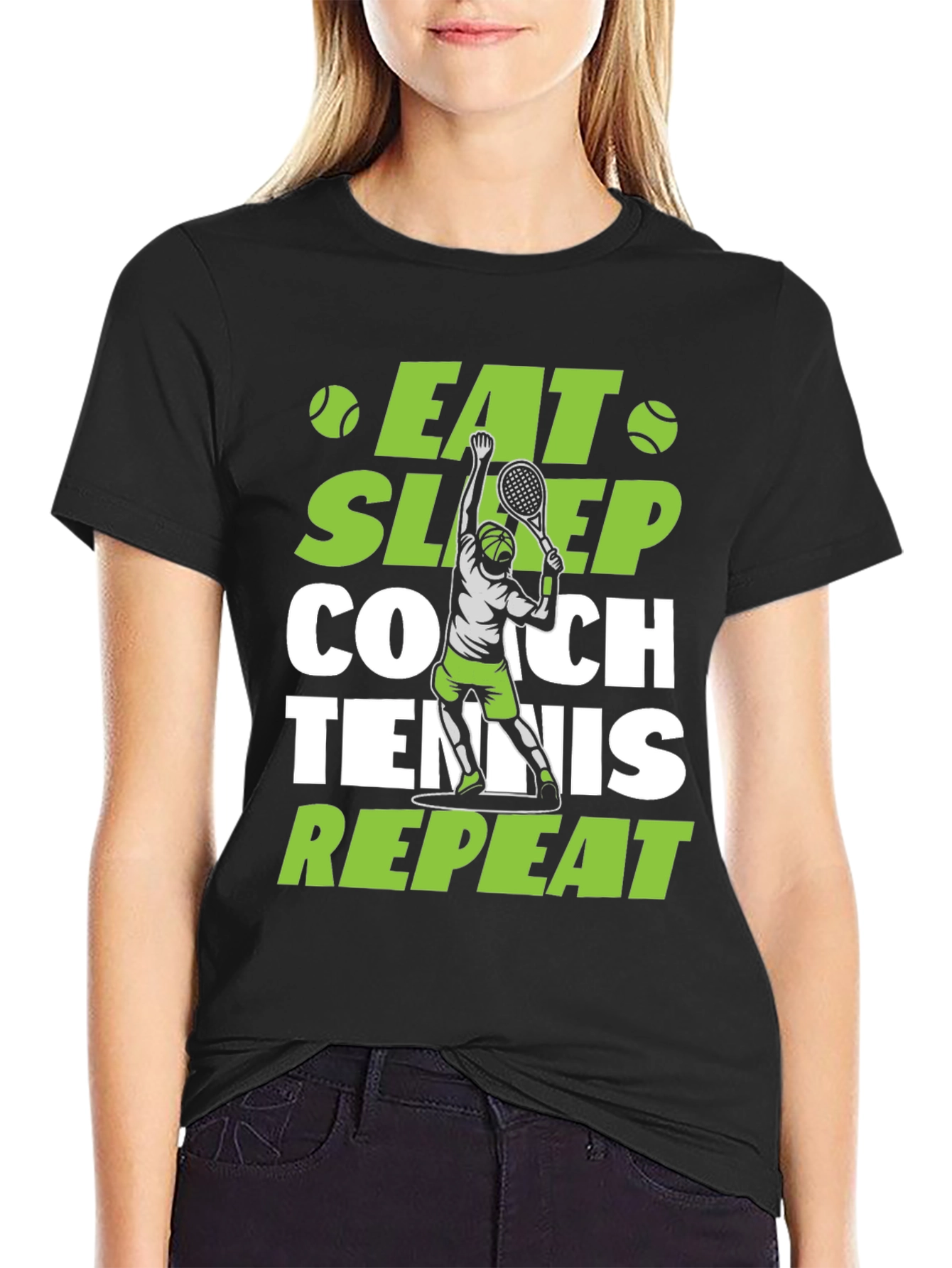 Eat Sleep Coach Tennis Repeat T-Shirt