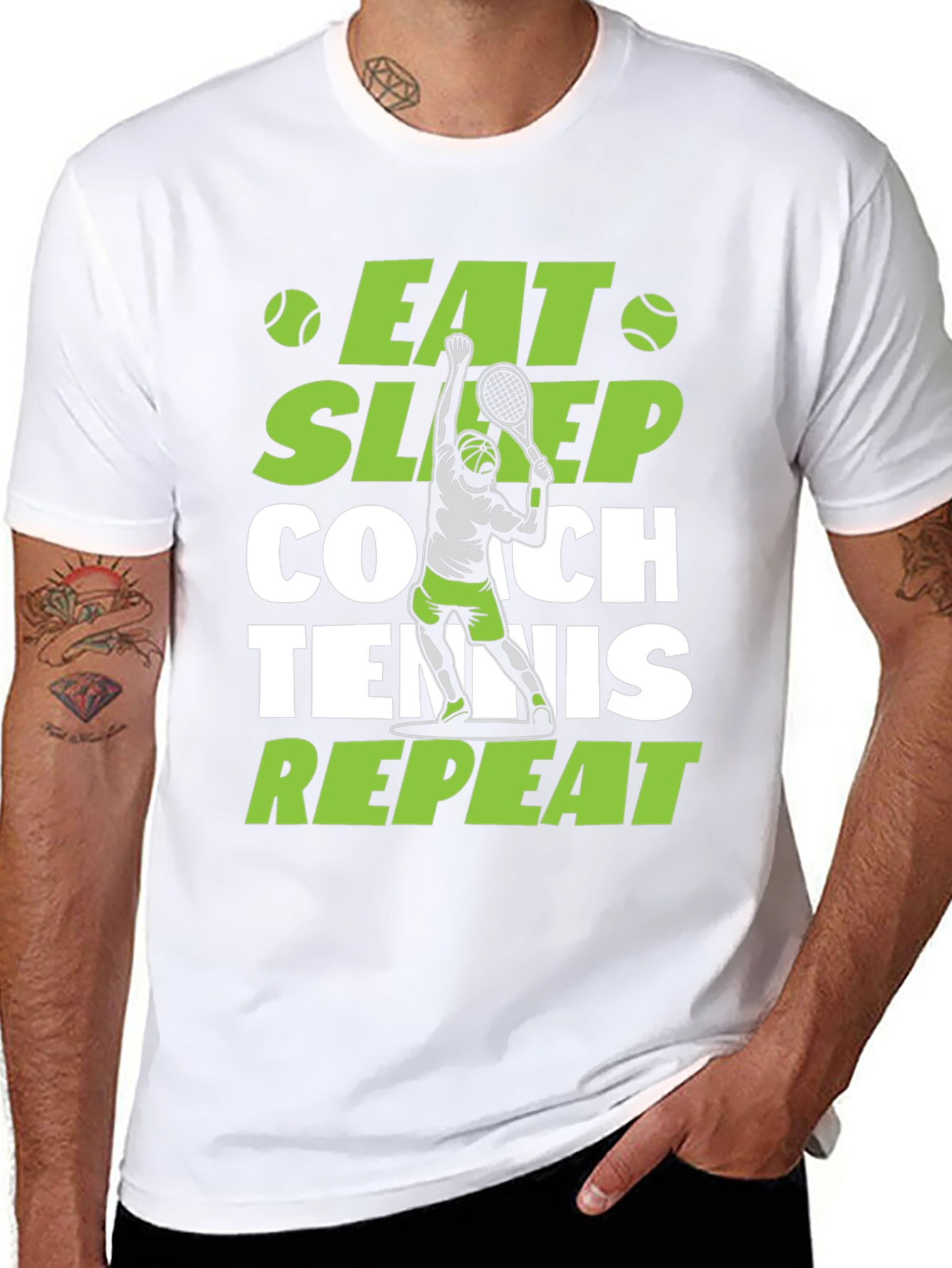 Eat Sleep Coach Tennis Repeat T-Shirt