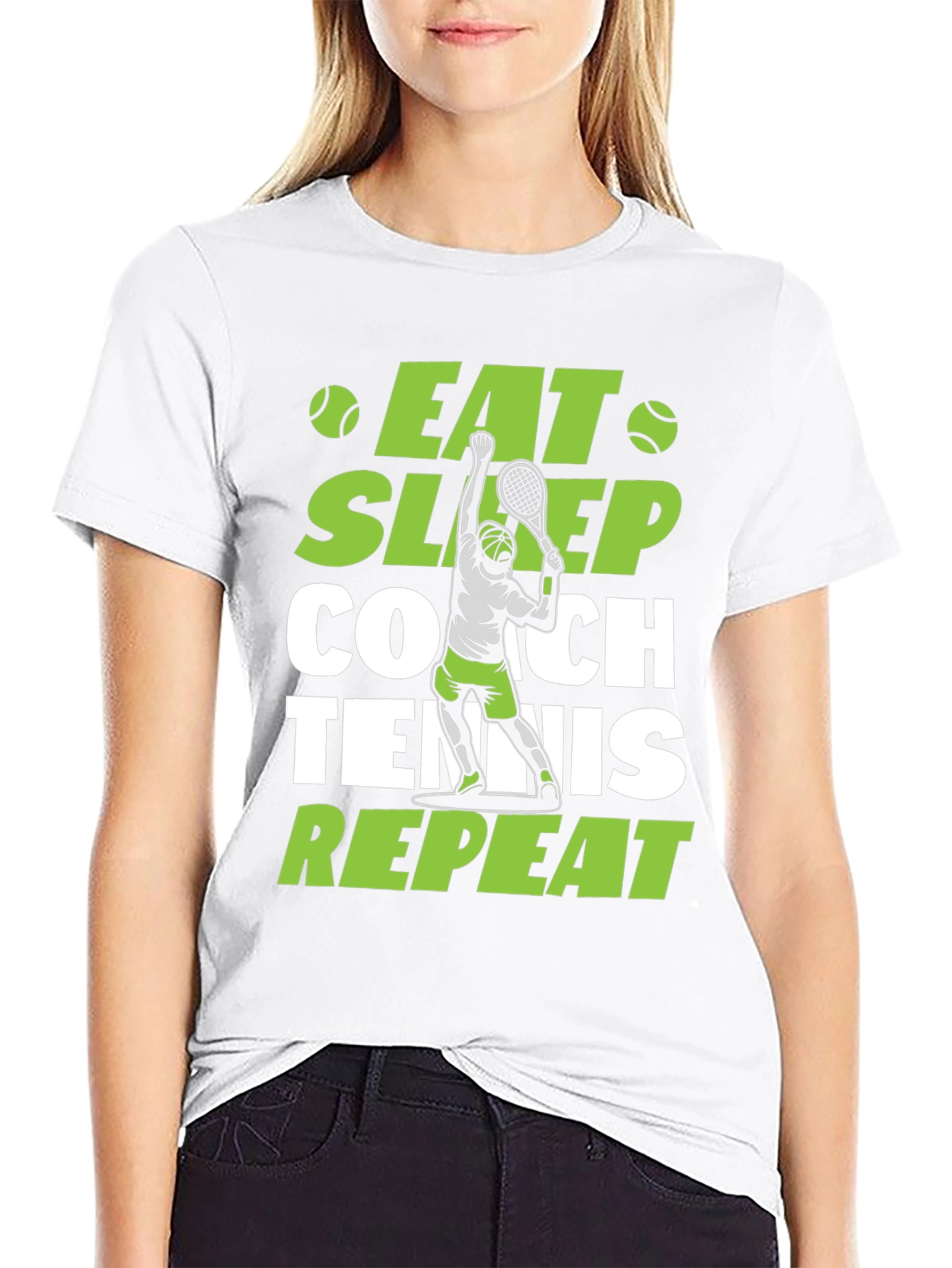 Eat Sleep Coach Tennis Repeat T-Shirt