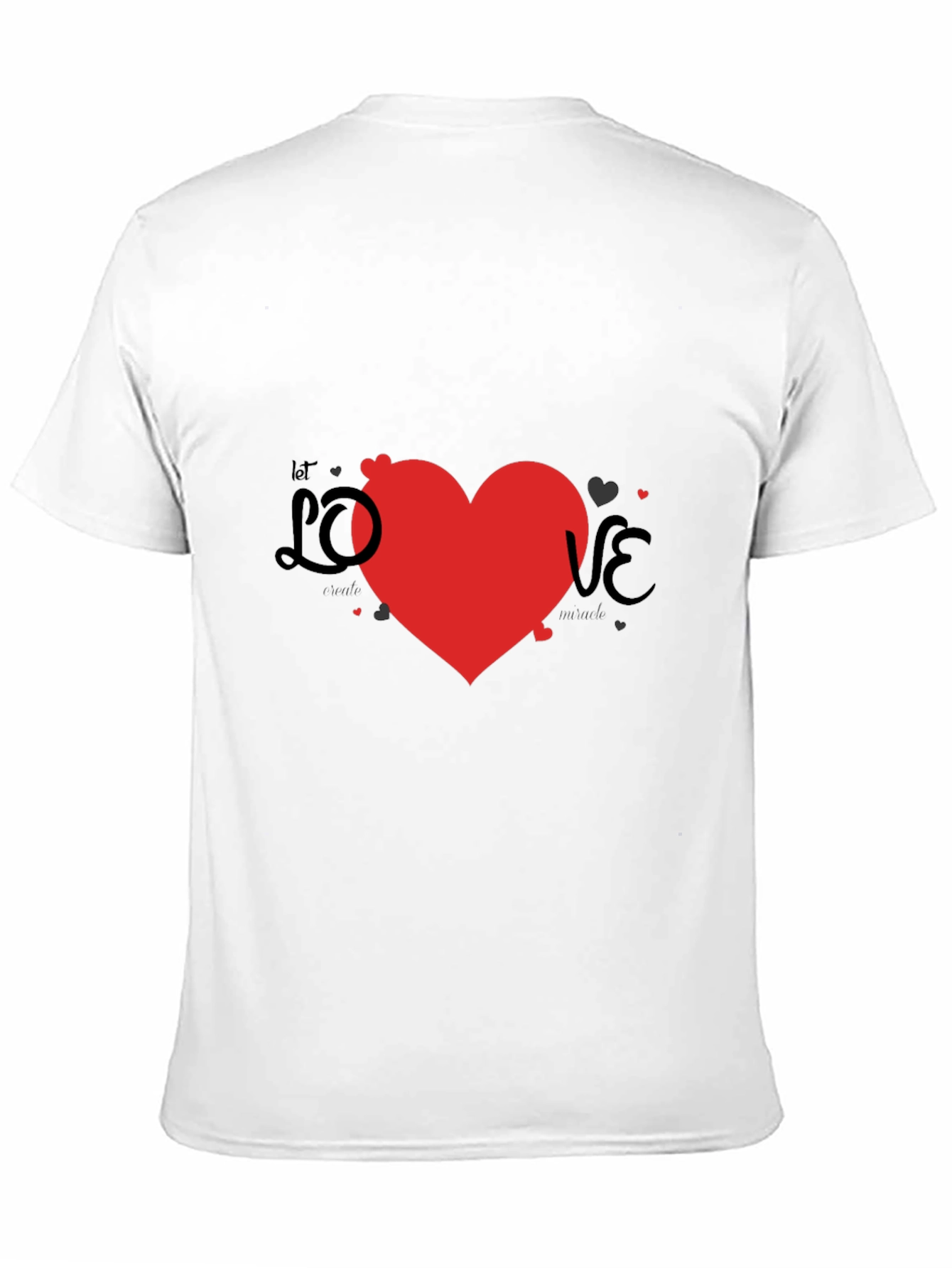Love Heart Graphic Print Black T-Shirt