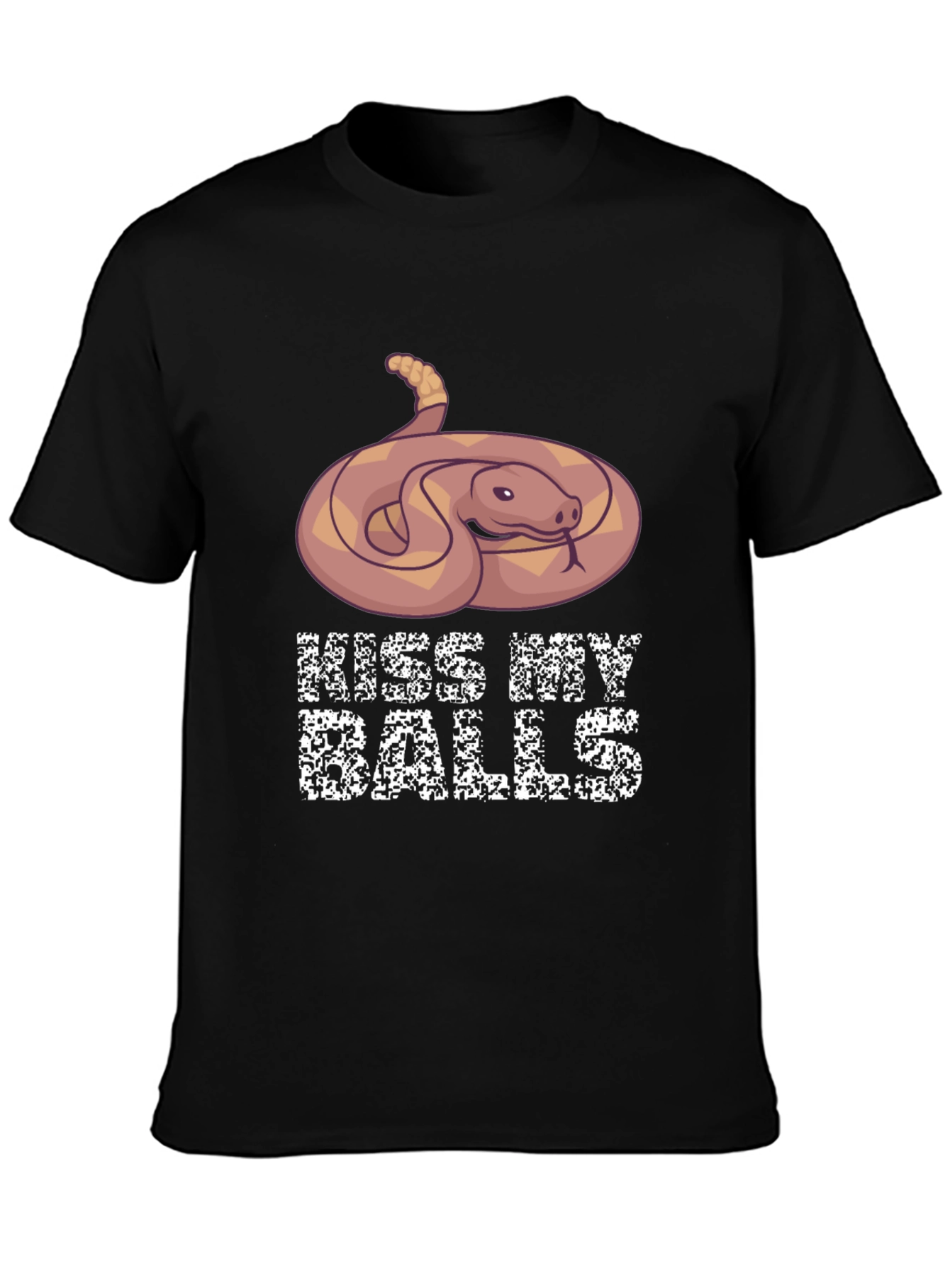Humorous Snake Graphic T-Shirt - Kiss My Balls