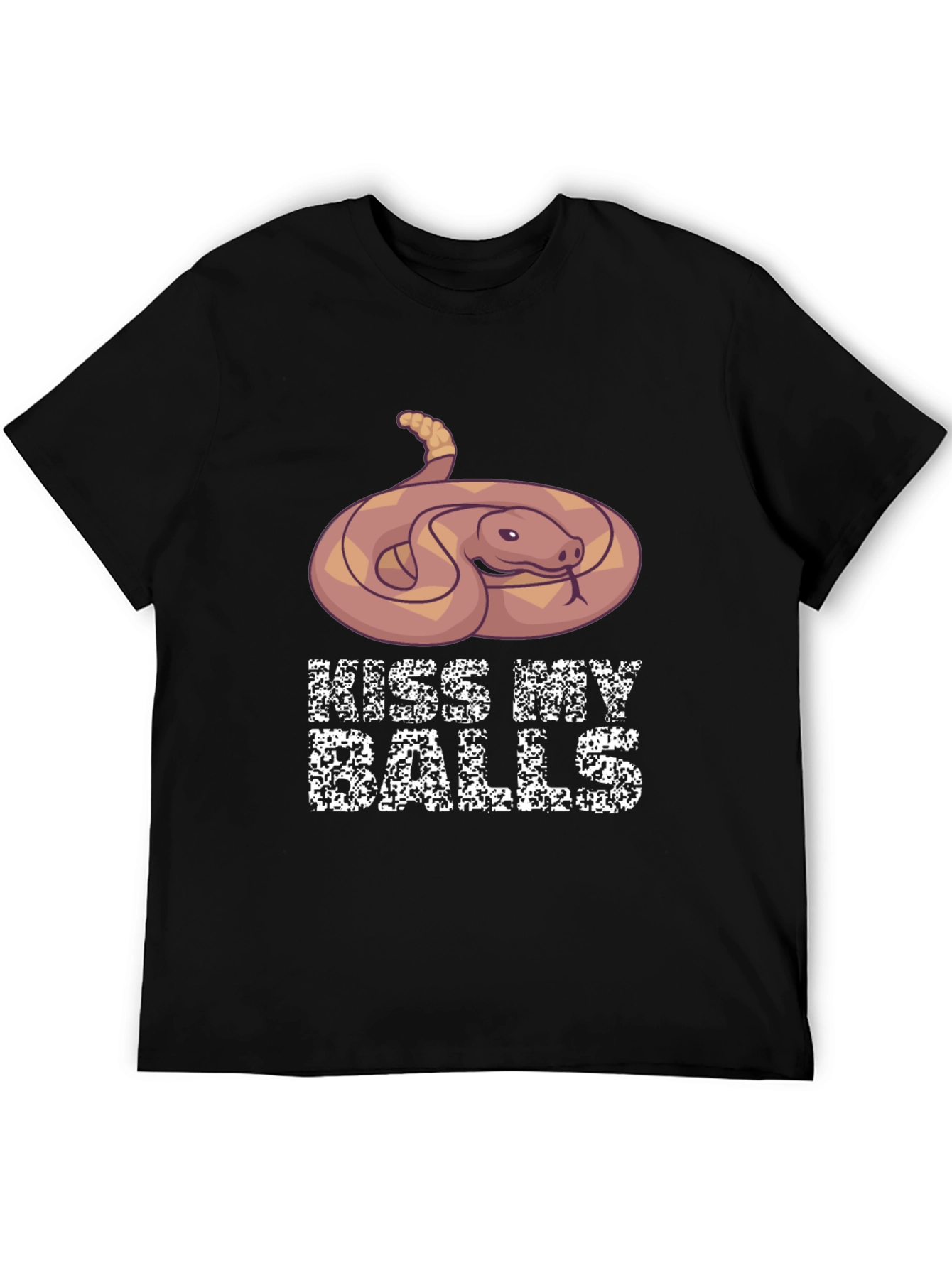Humorous Snake Graphic T-Shirt - Kiss My Balls