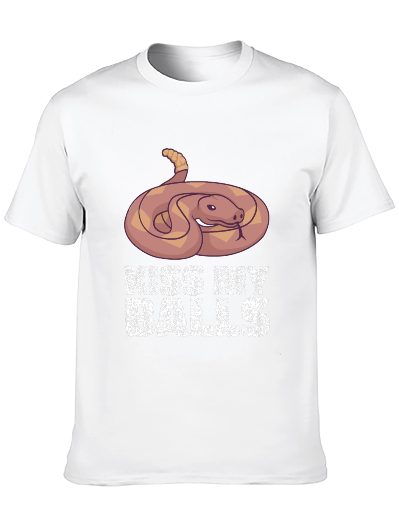 Humorous Snake Graphic T-Shirt - Kiss My Balls