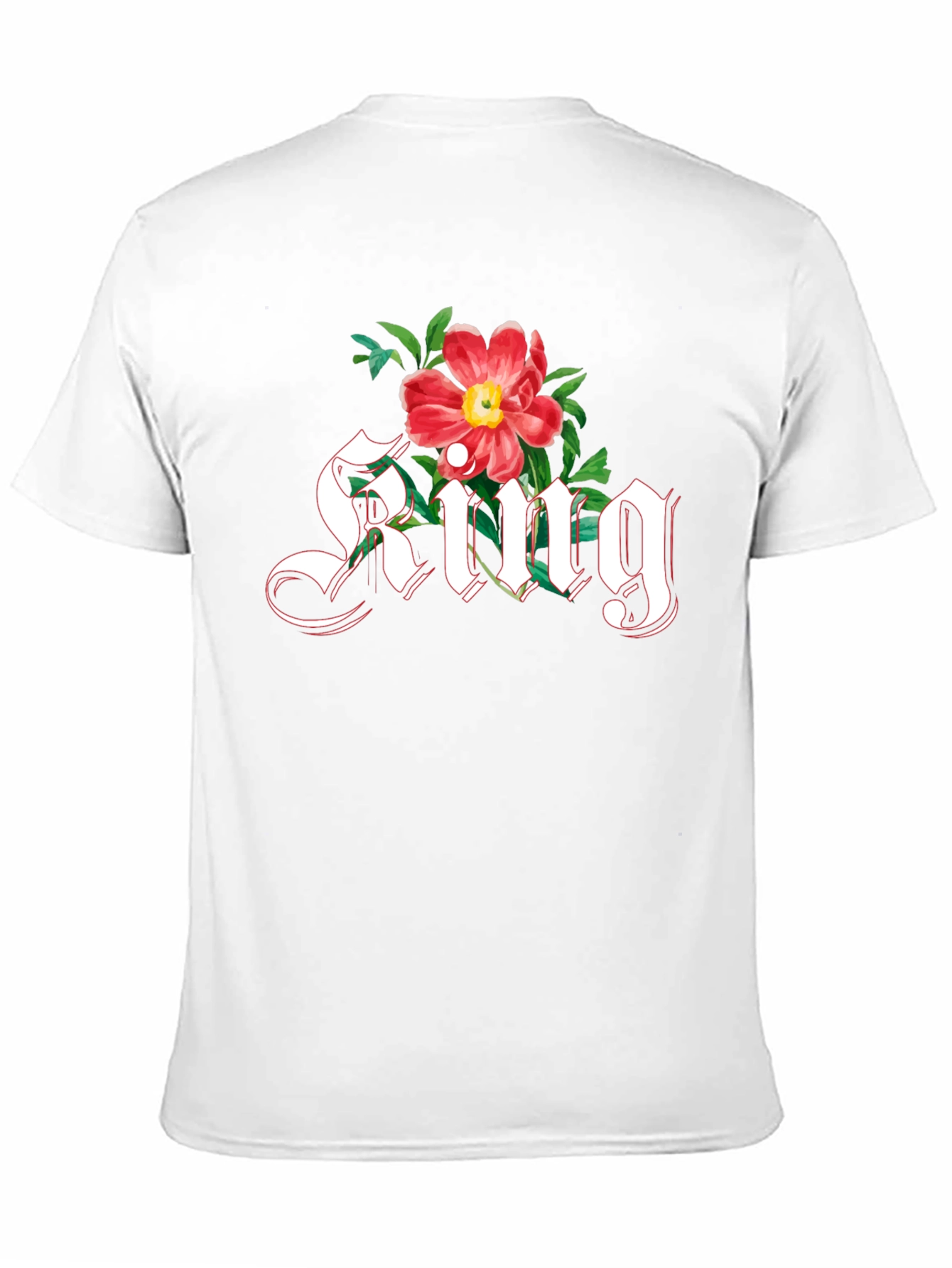 Floral King T-Shirt - Gothic Lettering Graphic Tee
