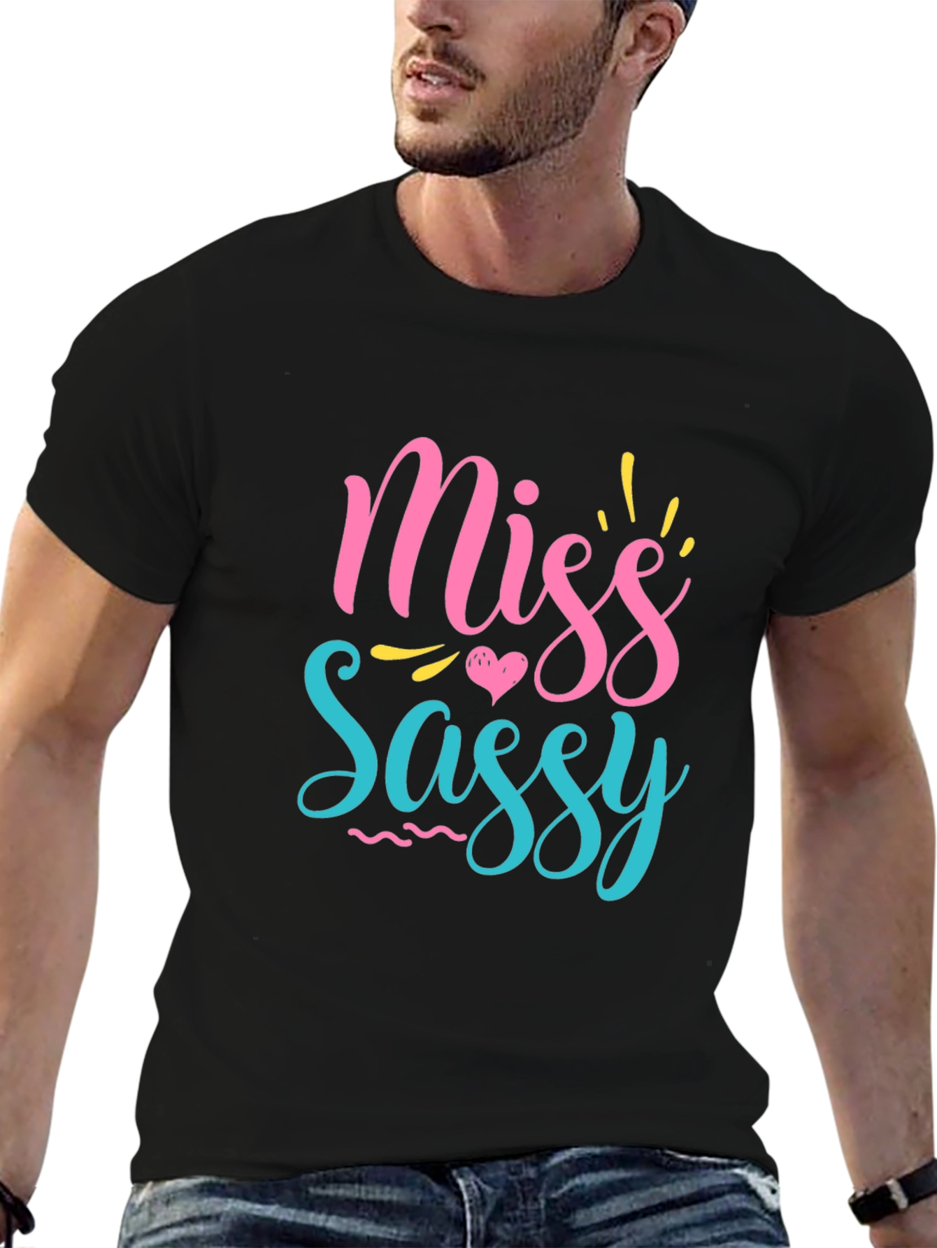 Miss Sassy Graphic Print Black T-Shirt