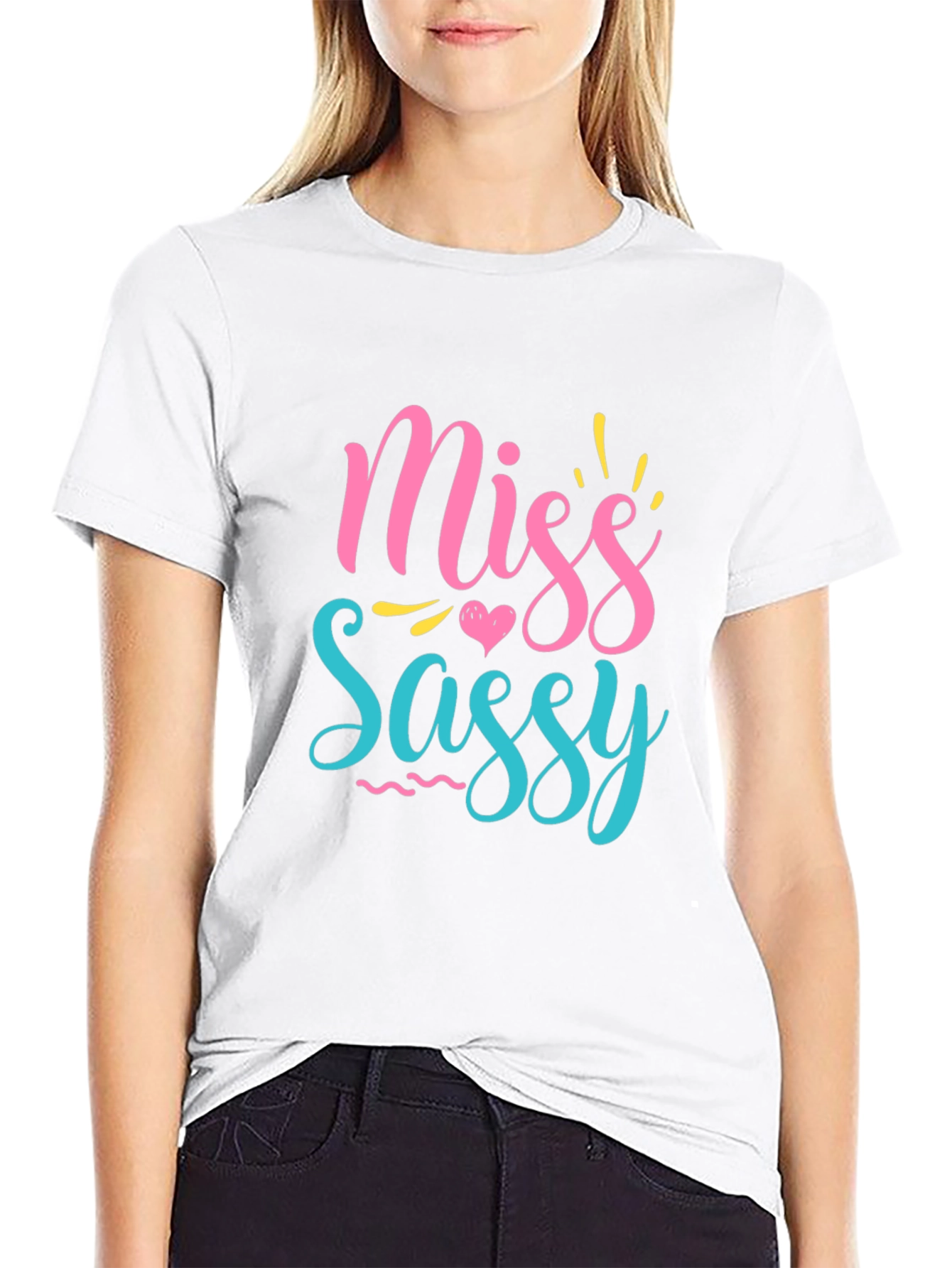 Miss Sassy Graphic Print Black T-Shirt