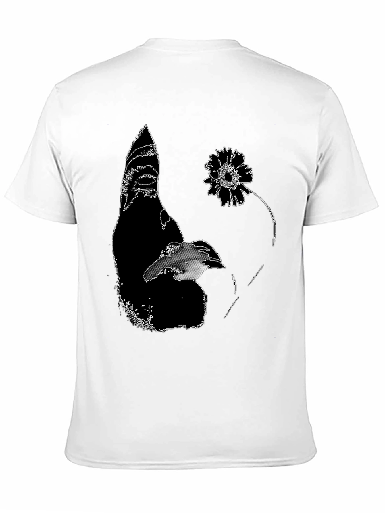 Abstract Graphic Print Black Crewneck T-Shirt