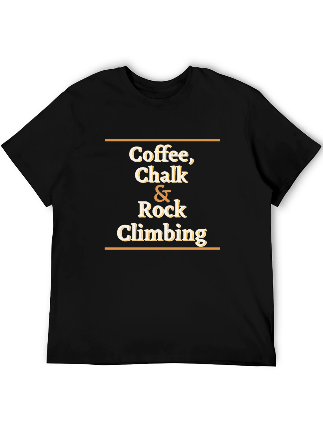 Coffee Chalk Rock Climbing Black Graphic T-Shirt