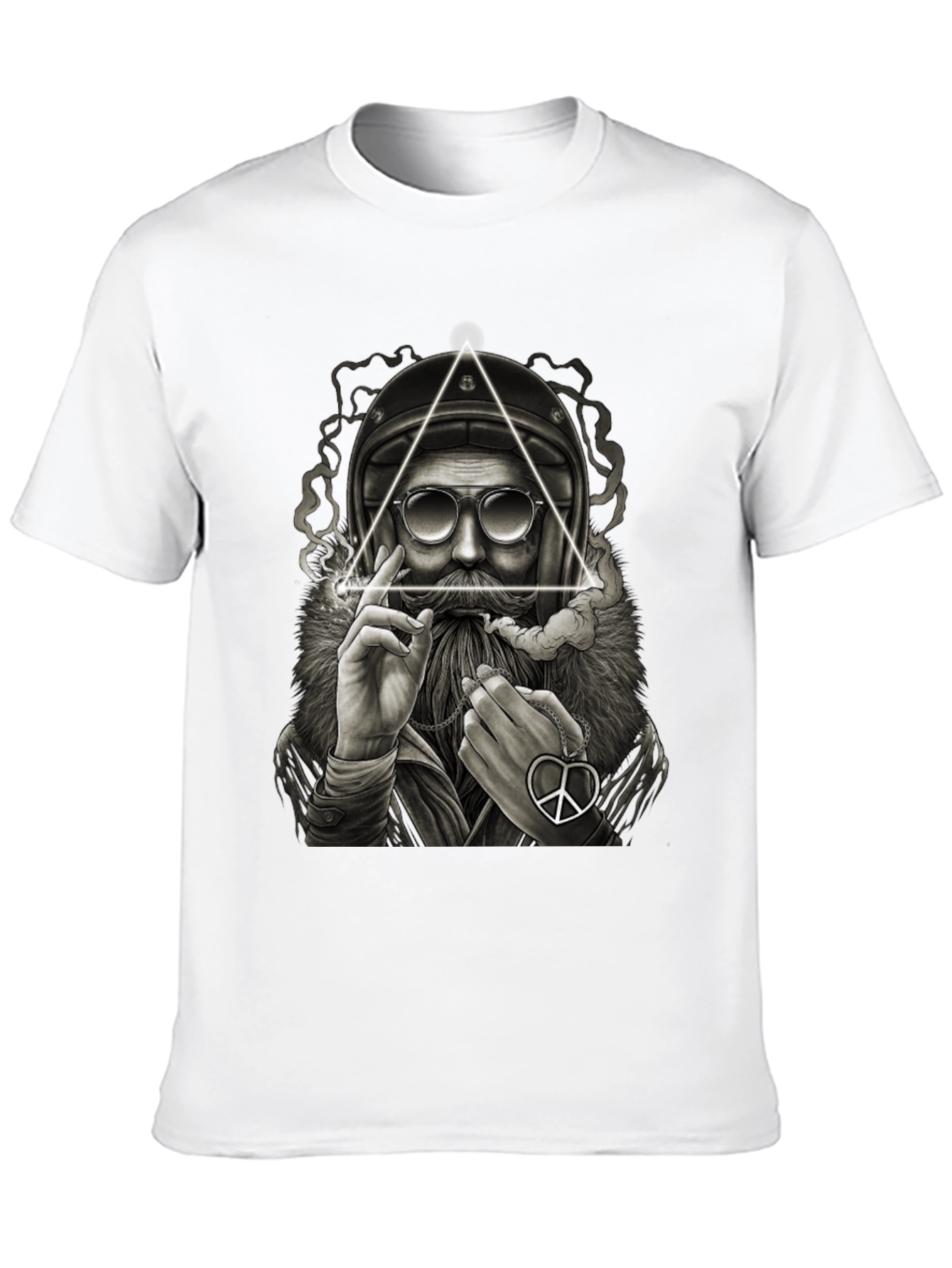 Biker Santa Graphic Tee - Black Cotton T-Shirt
