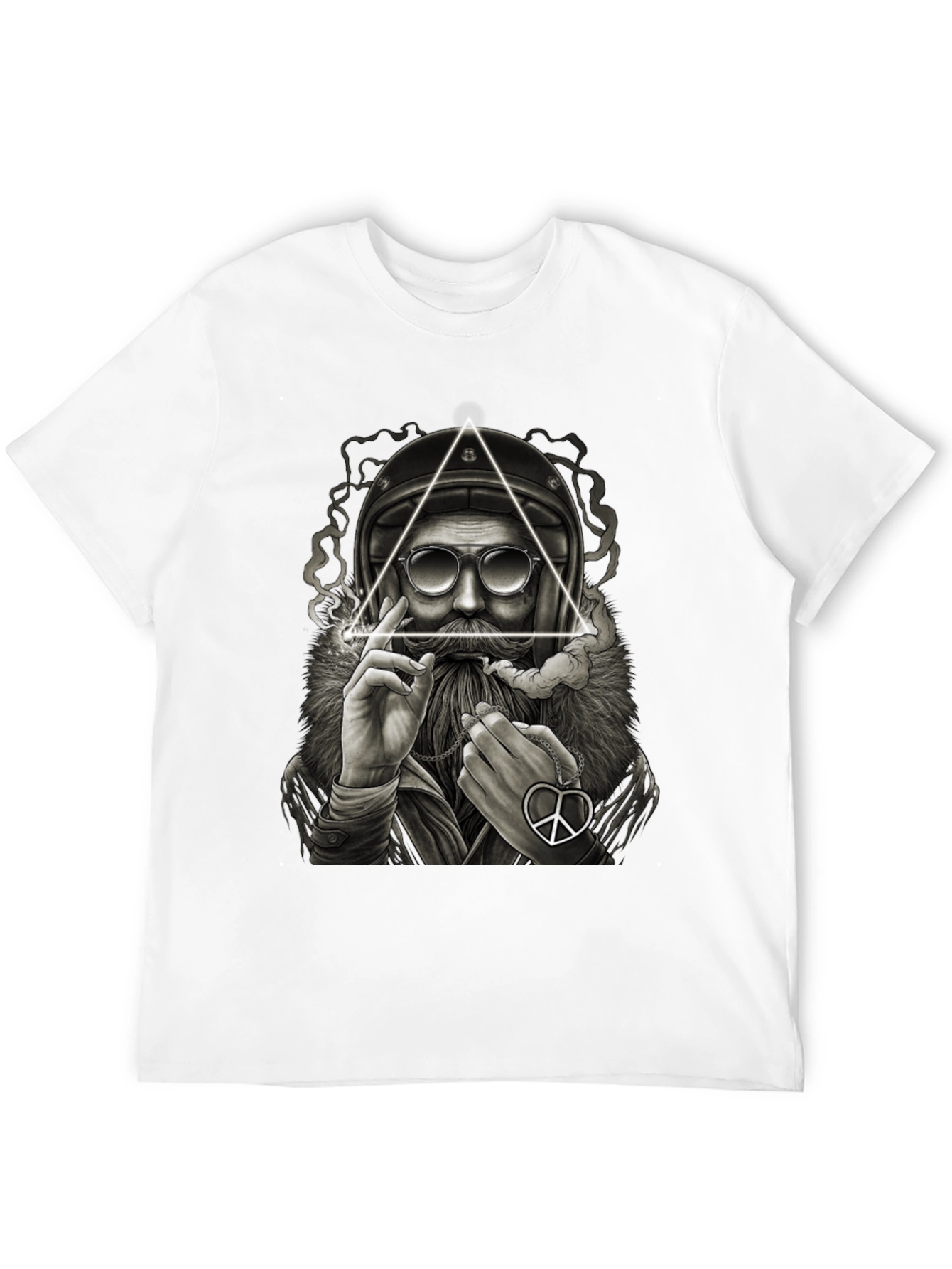 Biker Santa Graphic Tee - Black Cotton T-Shirt