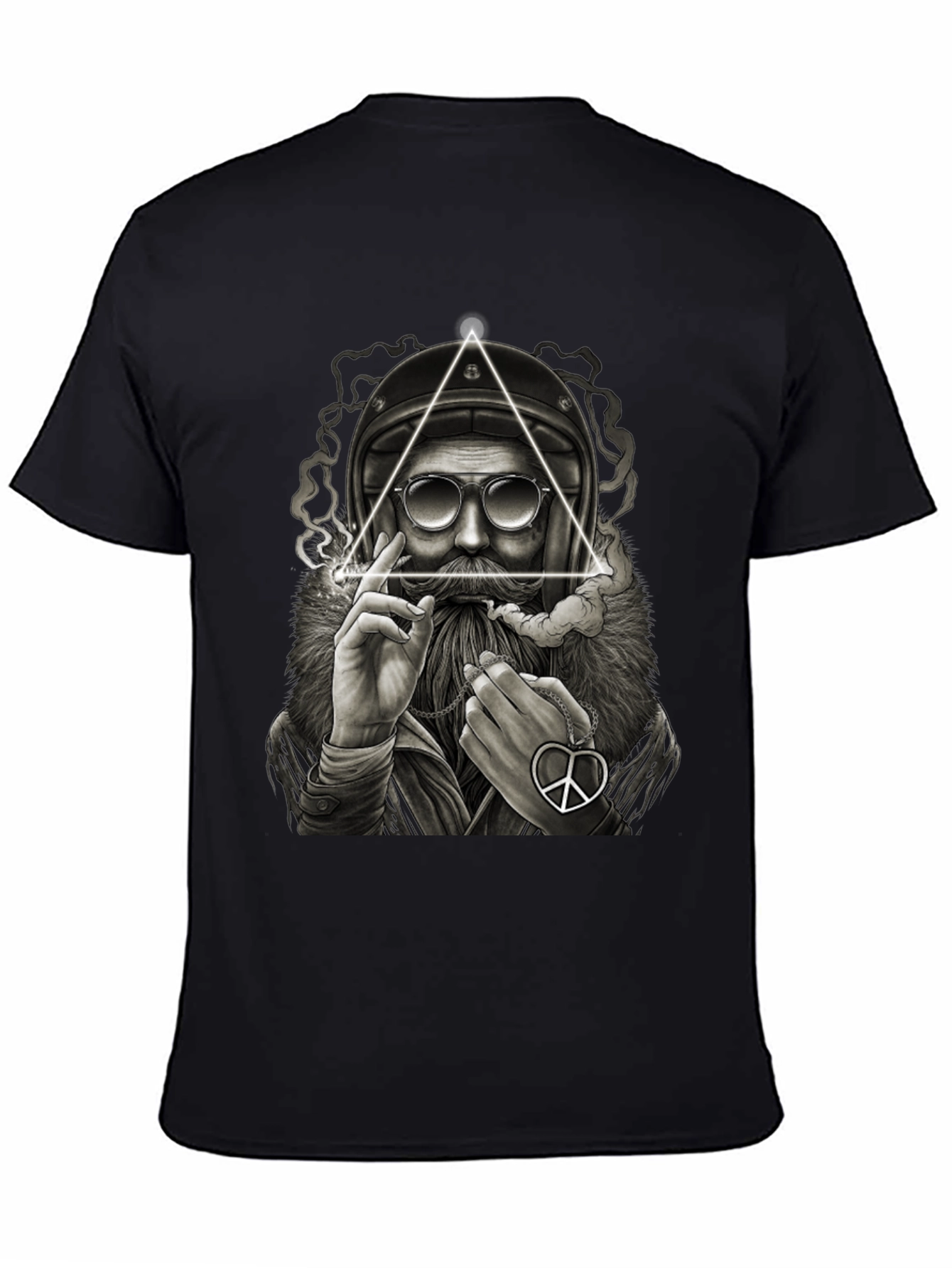 Biker Santa Graphic Tee - Black Cotton T-Shirt