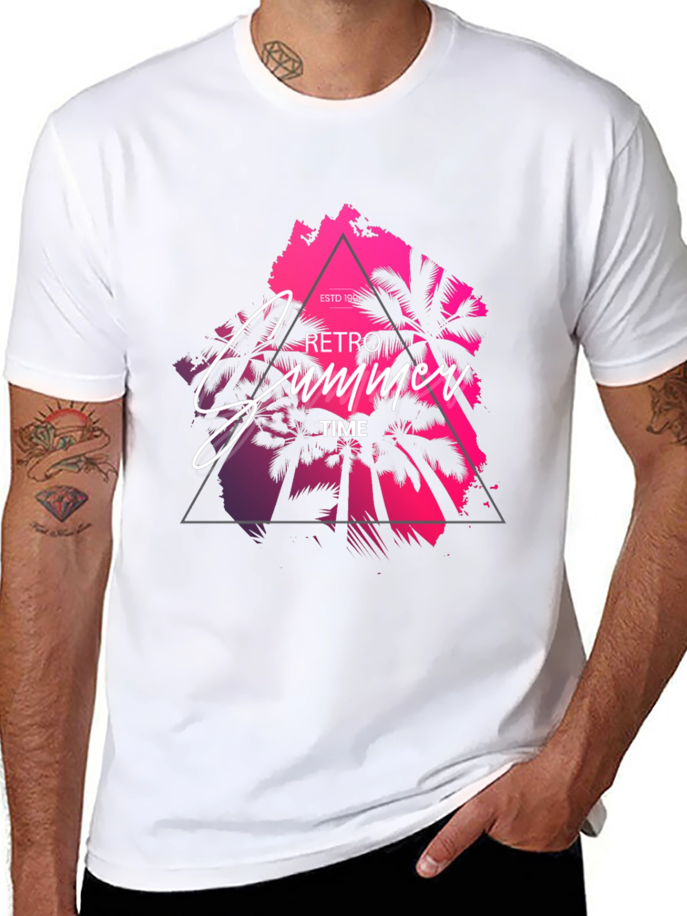 Retro Summer Time Black Graphic Tee
