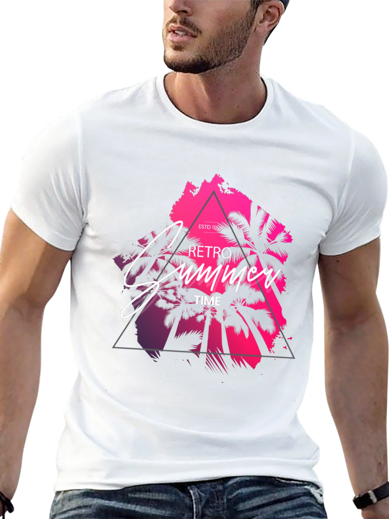 Retro Summer Time Black Graphic Tee