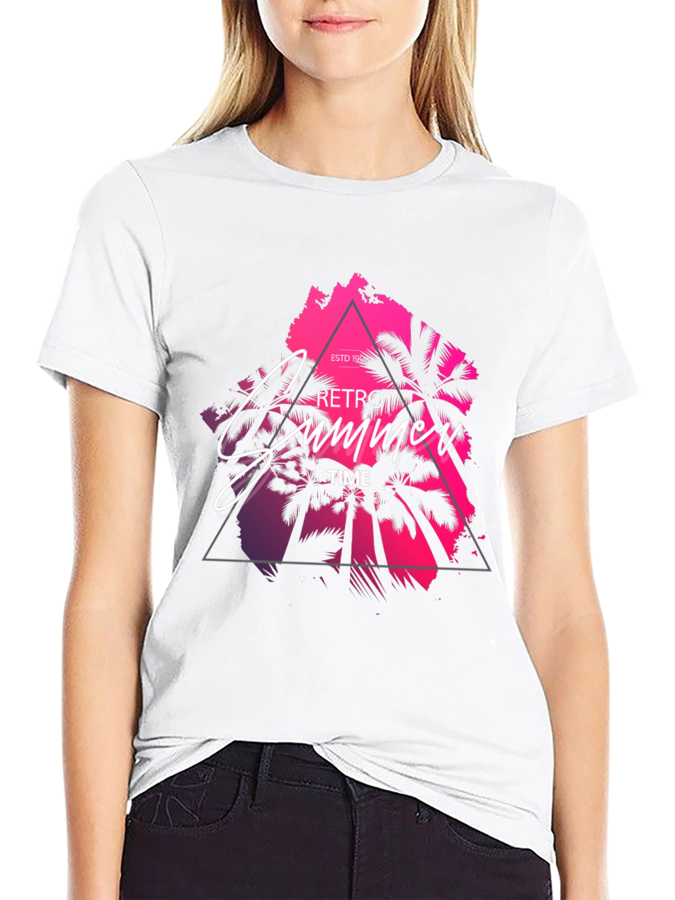 Retro Summer Time Black Graphic Tee