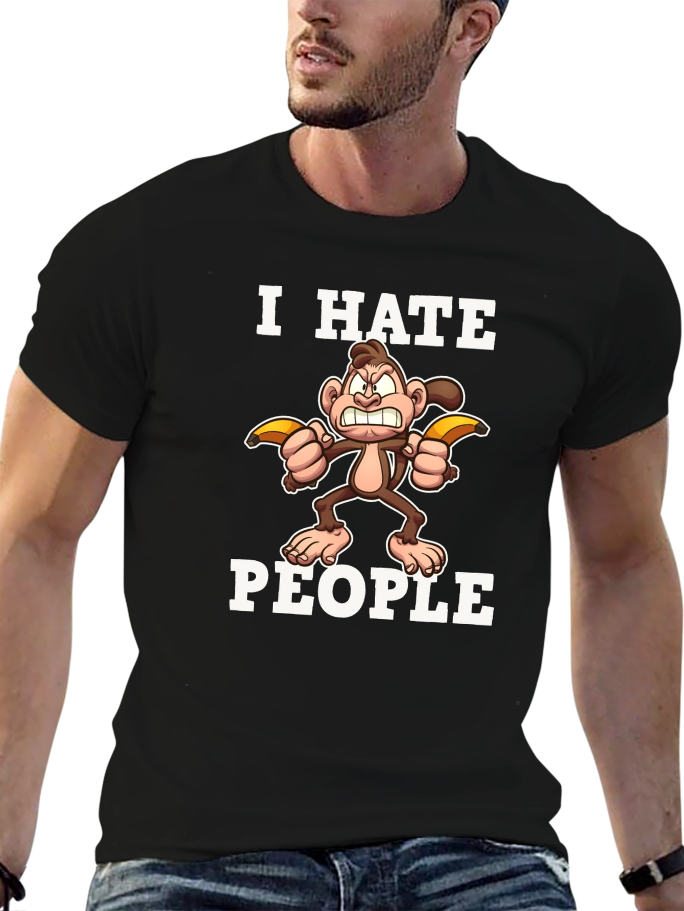 I Hate People Monkey T-Shirt