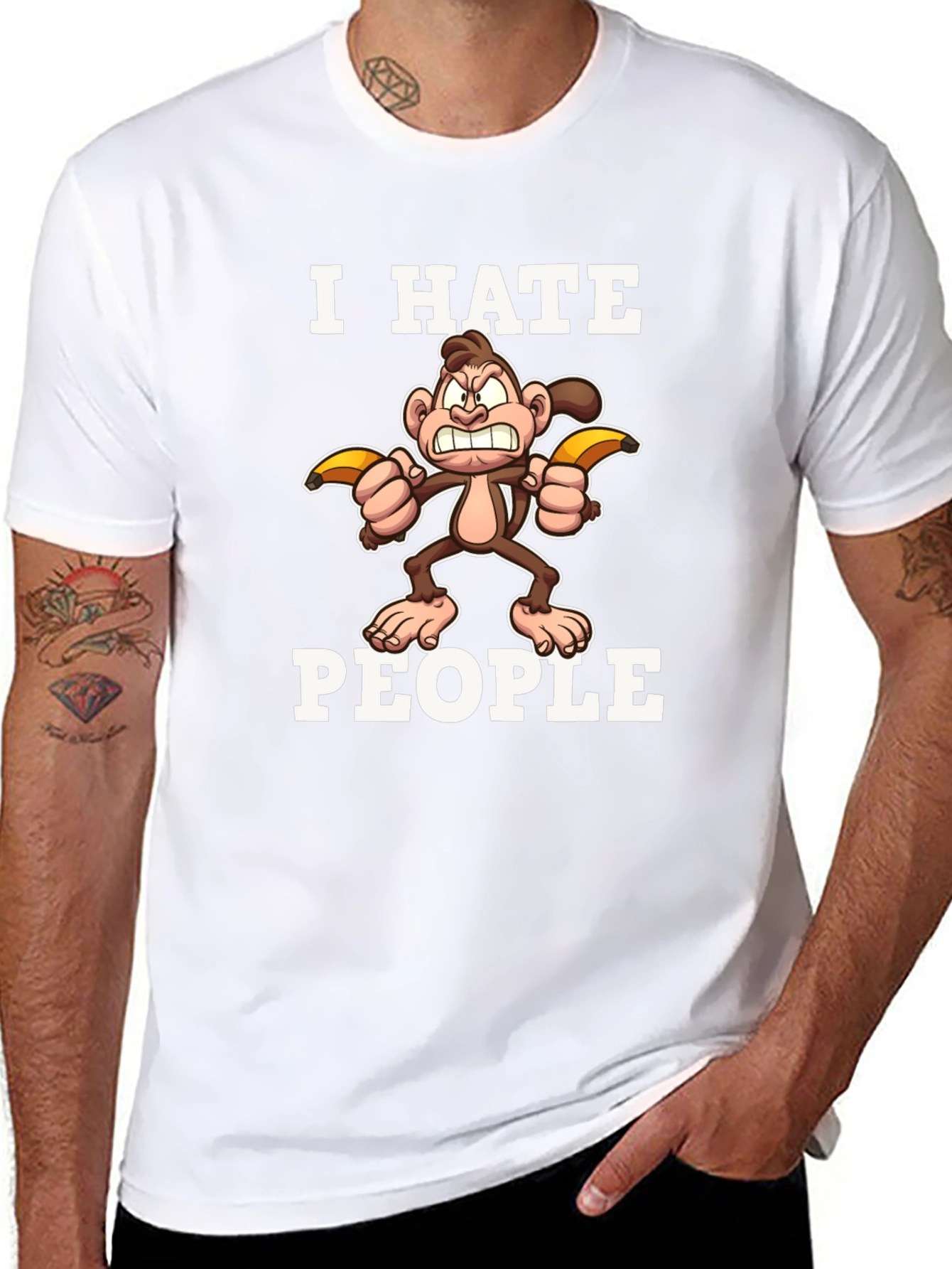 I Hate People Monkey T-Shirt
