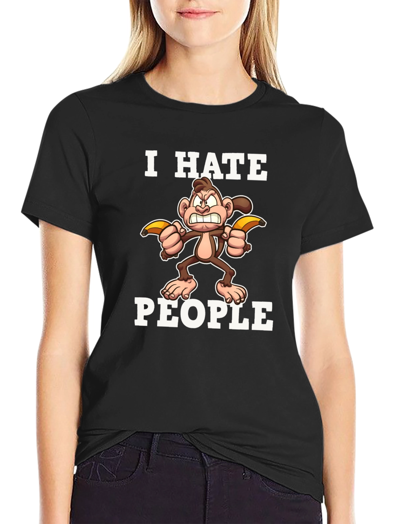 I Hate People Monkey T-Shirt