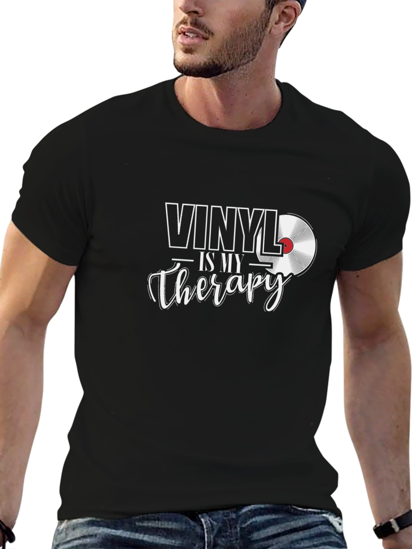 Vinyl is My Therapy T-Shirt - Music Lover Tee