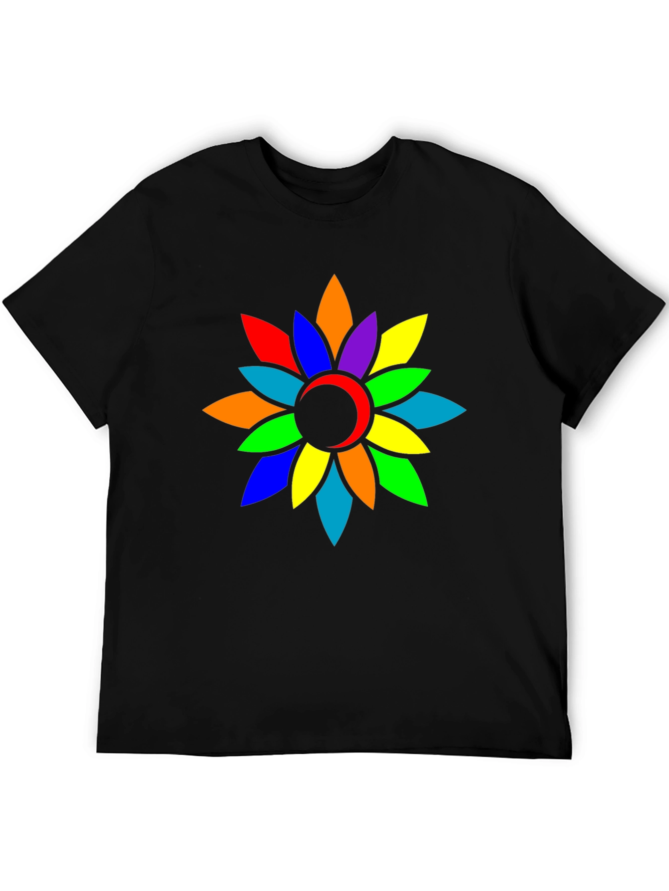 Rainbow Flower Graphic Tee - Casual Comfort
