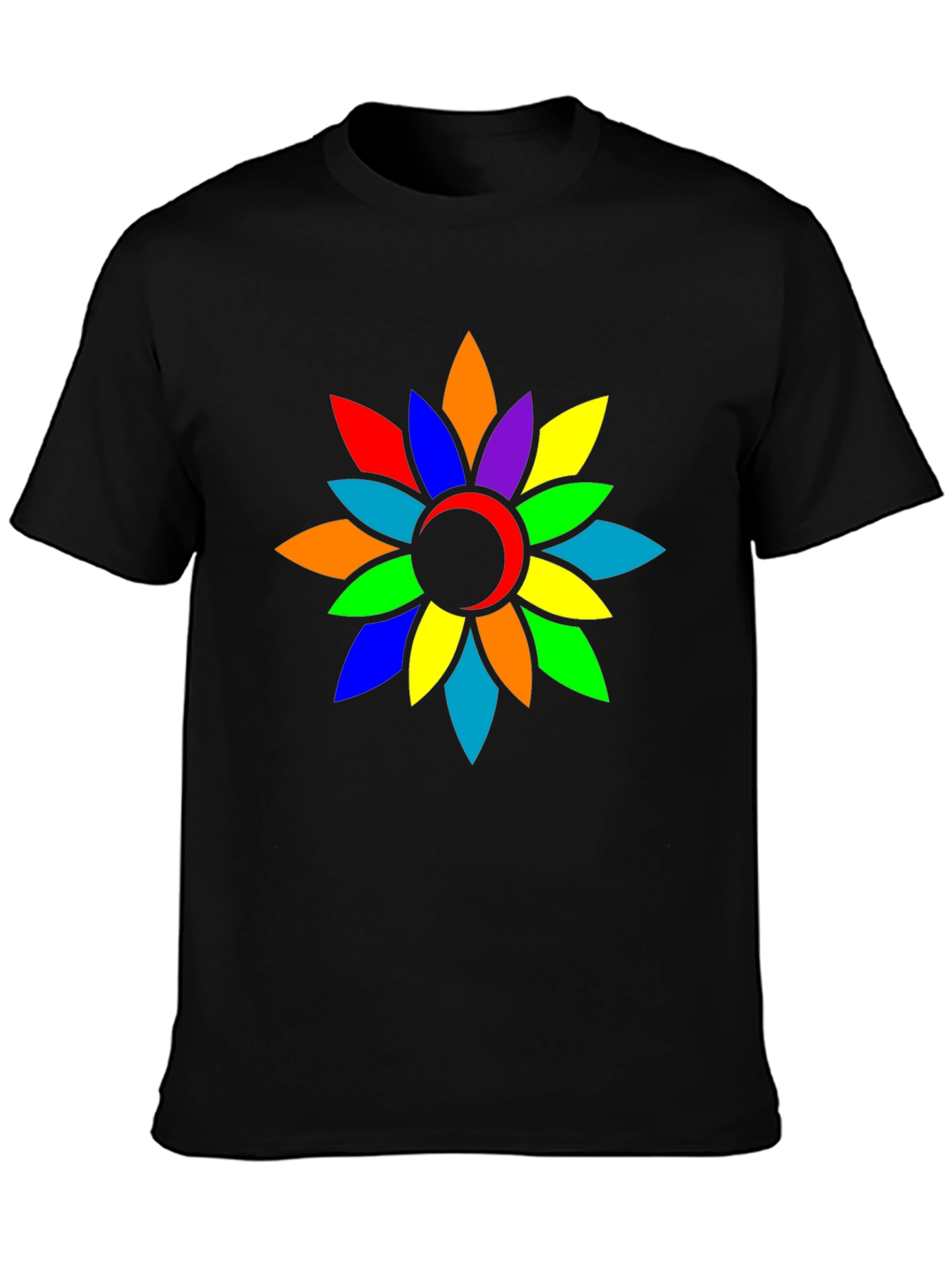 Rainbow Flower Graphic Tee - Casual Comfort