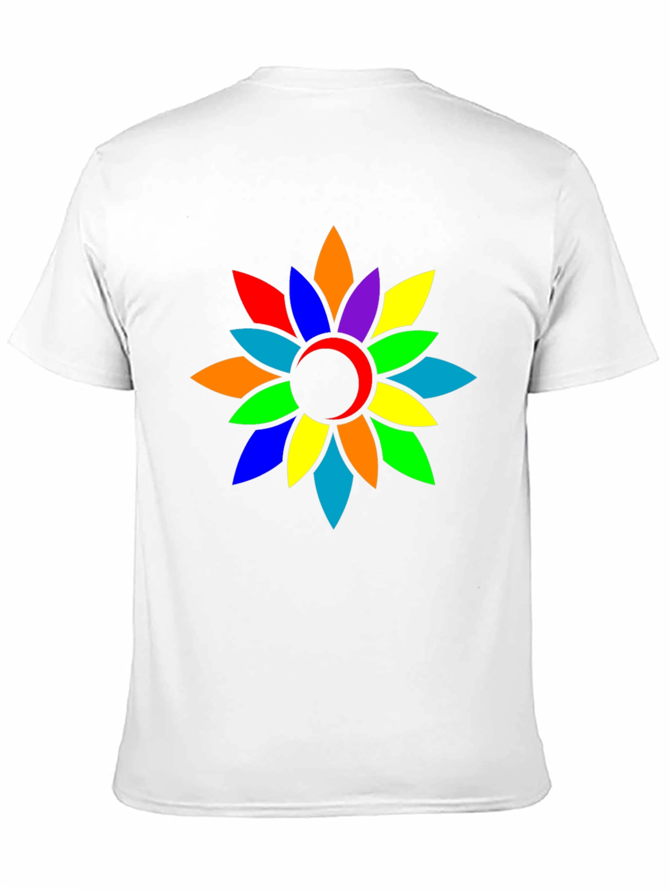 Rainbow Flower Graphic Tee - Casual Comfort