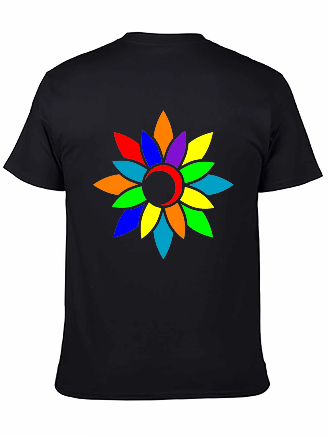 Rainbow Flower Graphic Tee - Casual Comfort