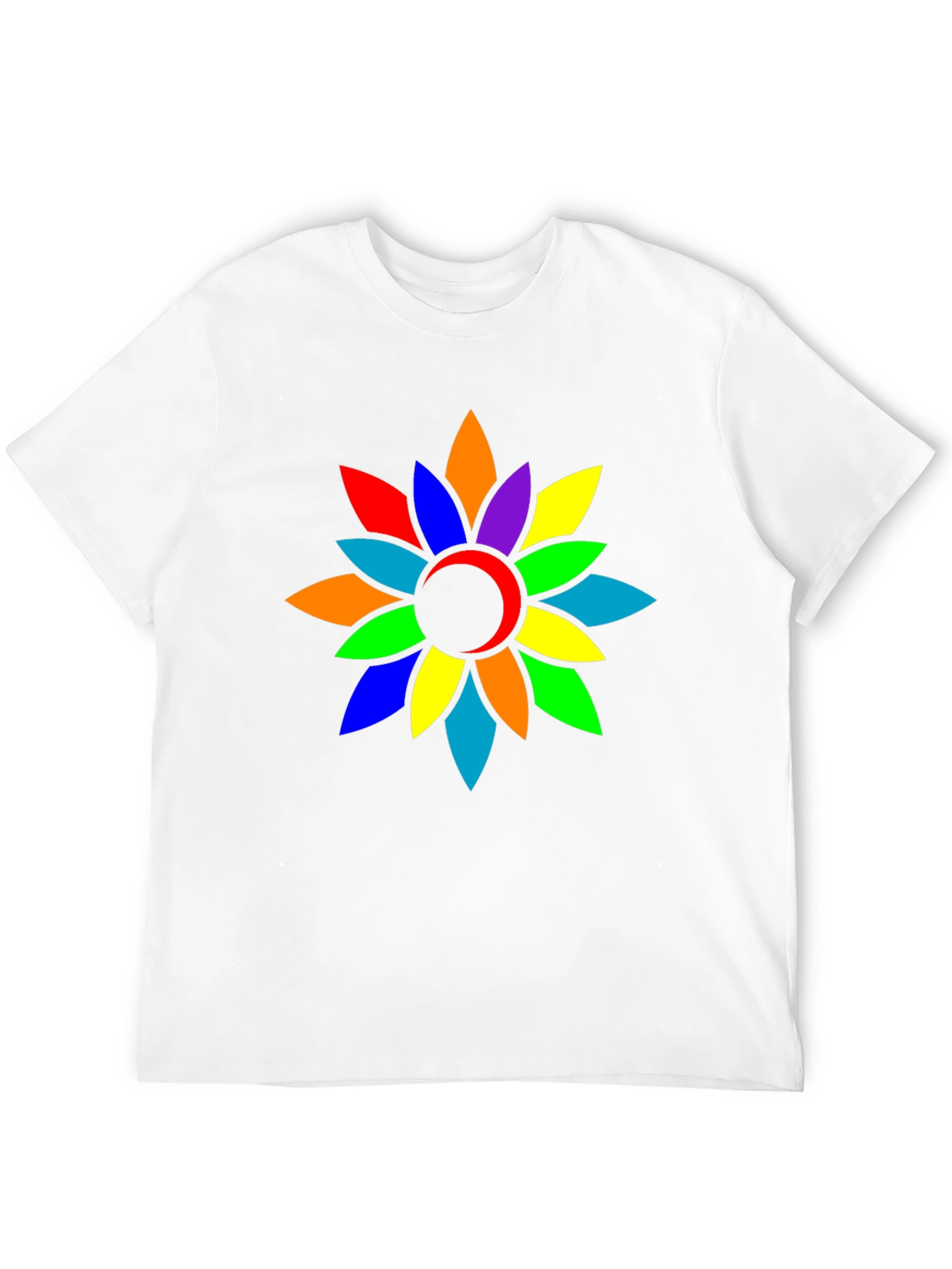 Rainbow Flower Graphic Tee - Casual Comfort