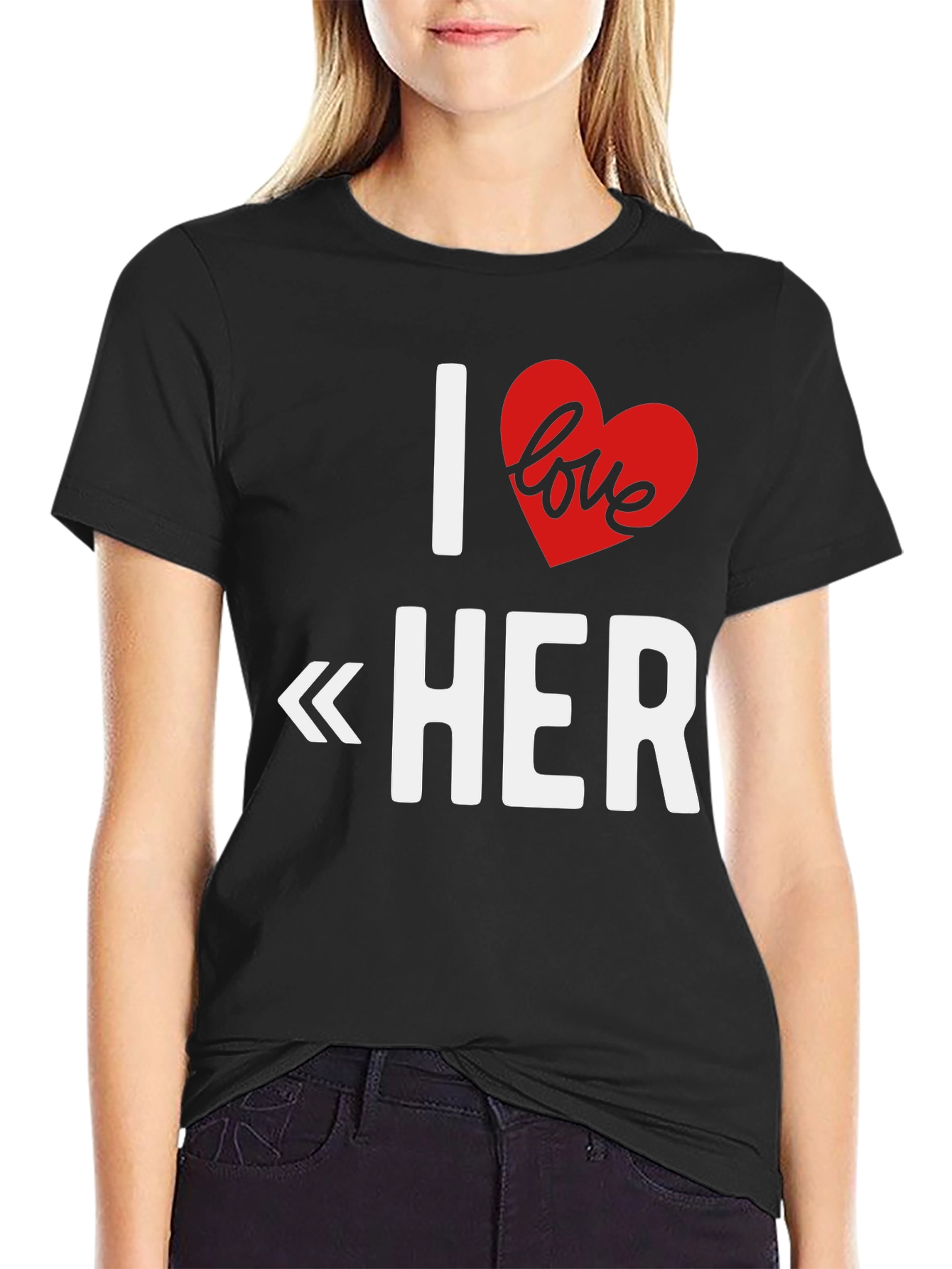 I Love Her Graphic T-Shirt - Romantic Gift Tee