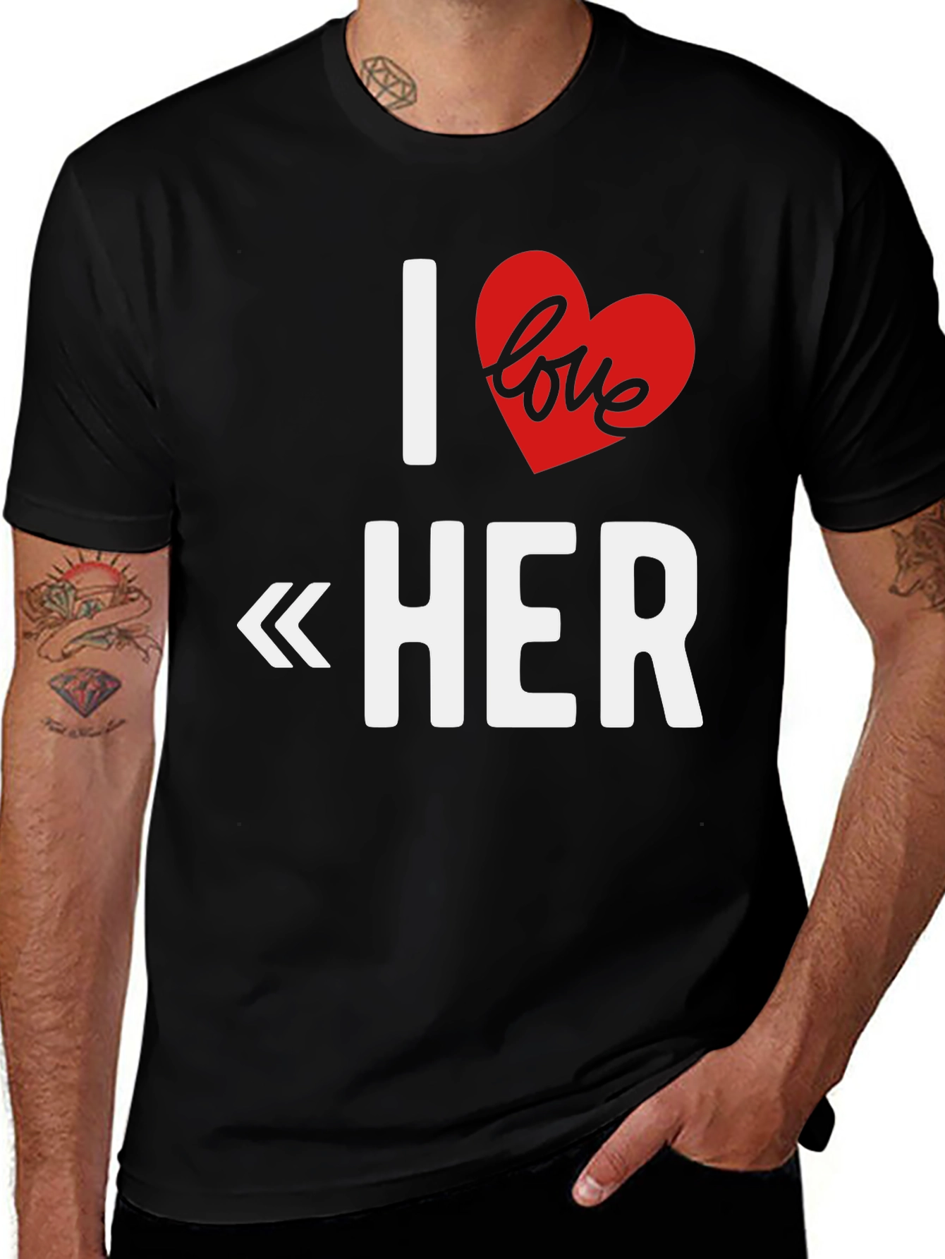 I Love Her Graphic T-Shirt - Romantic Gift Tee