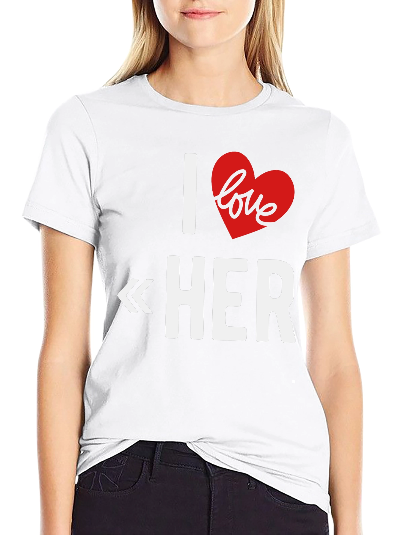 I Love Her Graphic T-Shirt - Romantic Gift Tee
