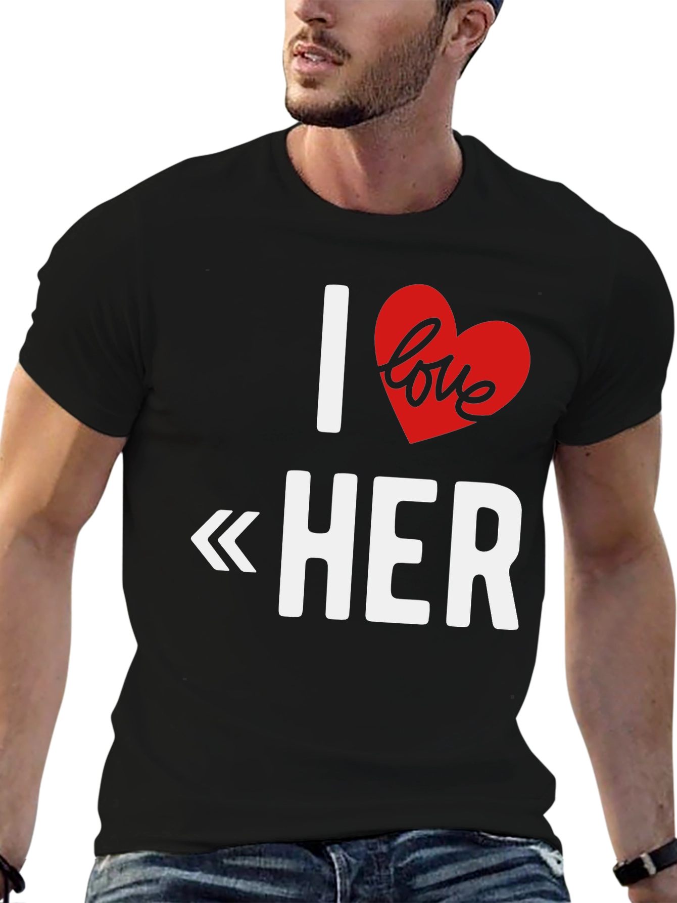 I Love Her Graphic T-Shirt - Romantic Gift Tee
