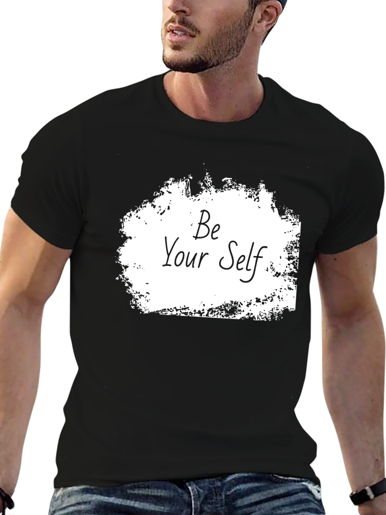 Be Yourself Graphic Tee - Trendy Black T-Shirt