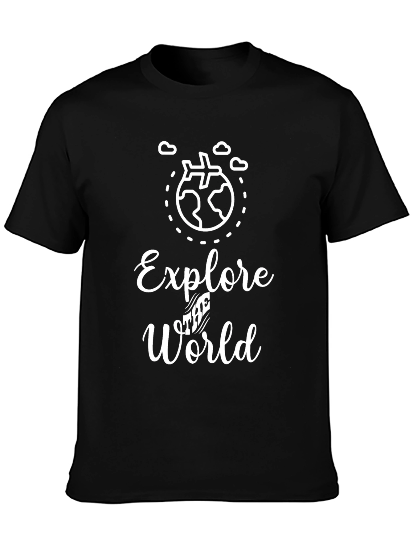 Explore the World Black Graphic T-Shirt