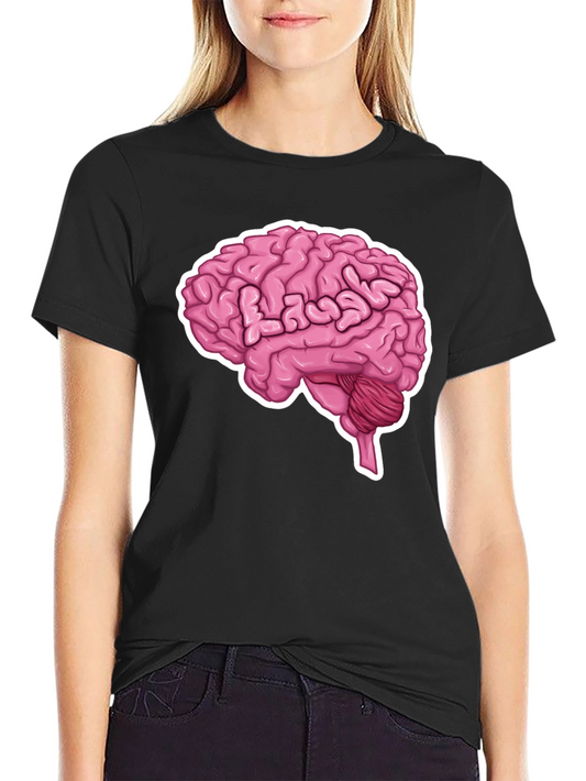 Brain Graphic Tee - Black Cotton T-Shirt