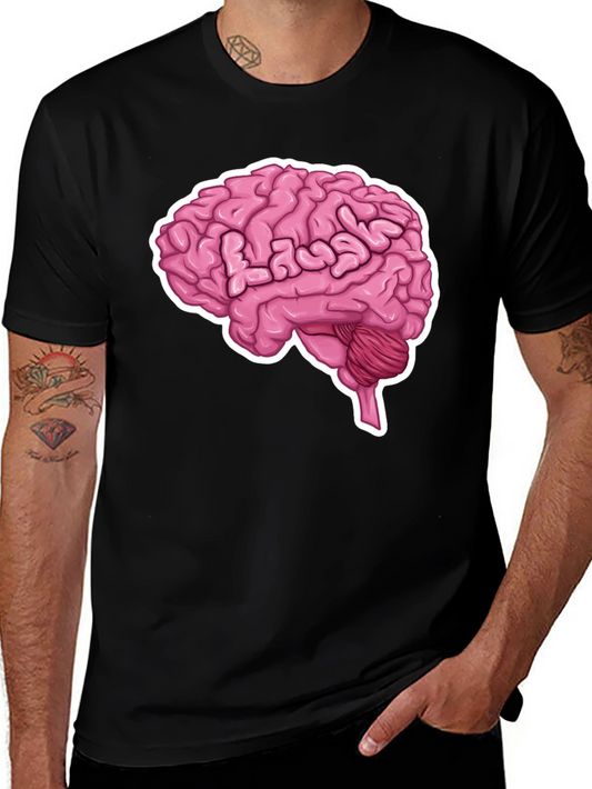 Brain Graphic Tee - Black Cotton T-Shirt
