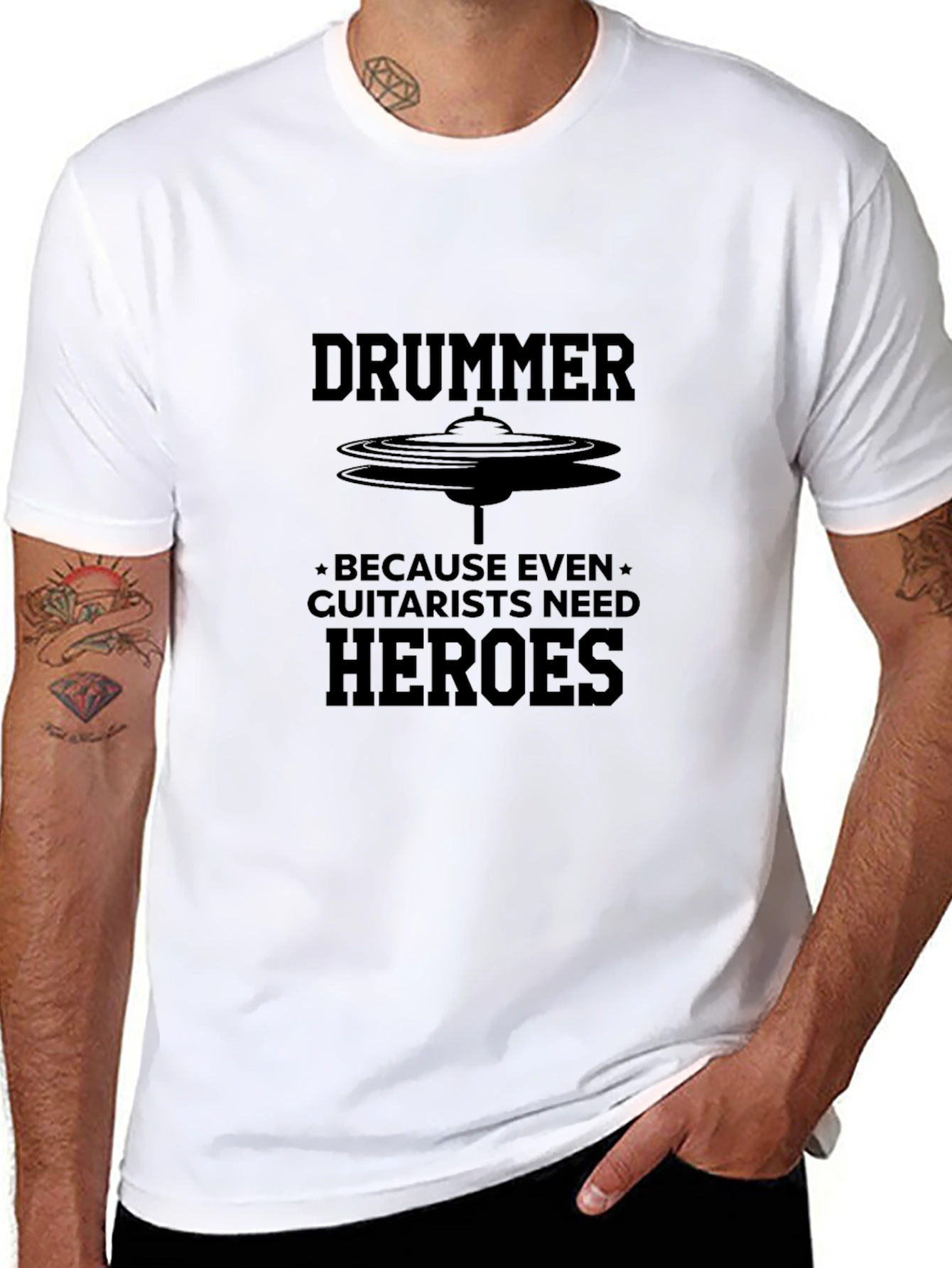 Drummer Hero T-Shirt - Black Tee for Musicians