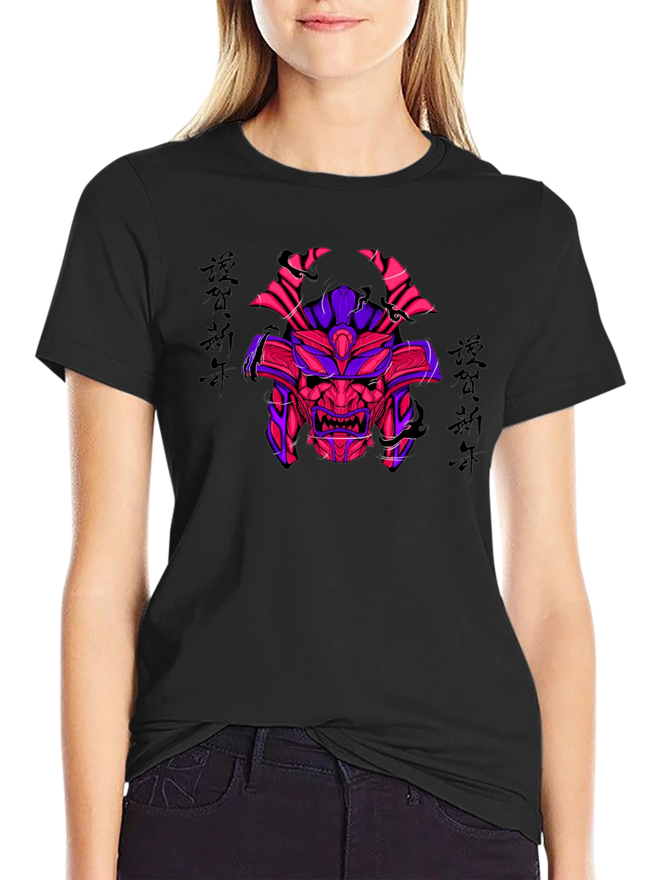 Samurai Mask Graphic T-Shirt - Unique Design