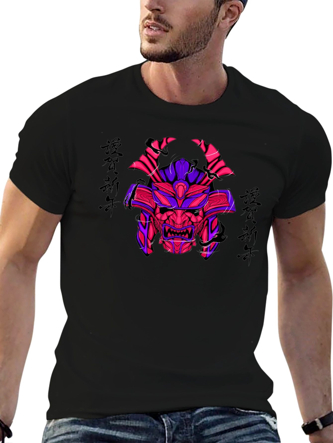Samurai Mask Graphic T-Shirt - Unique Design