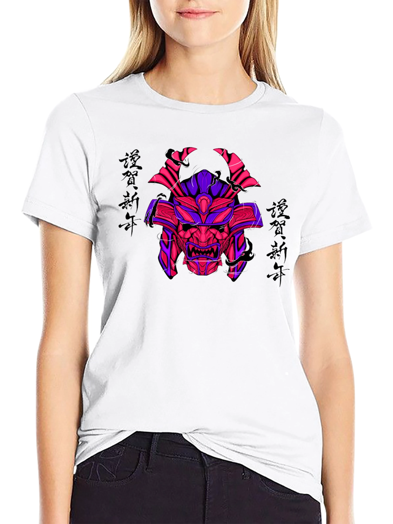 Samurai Mask Graphic T-Shirt - Unique Design