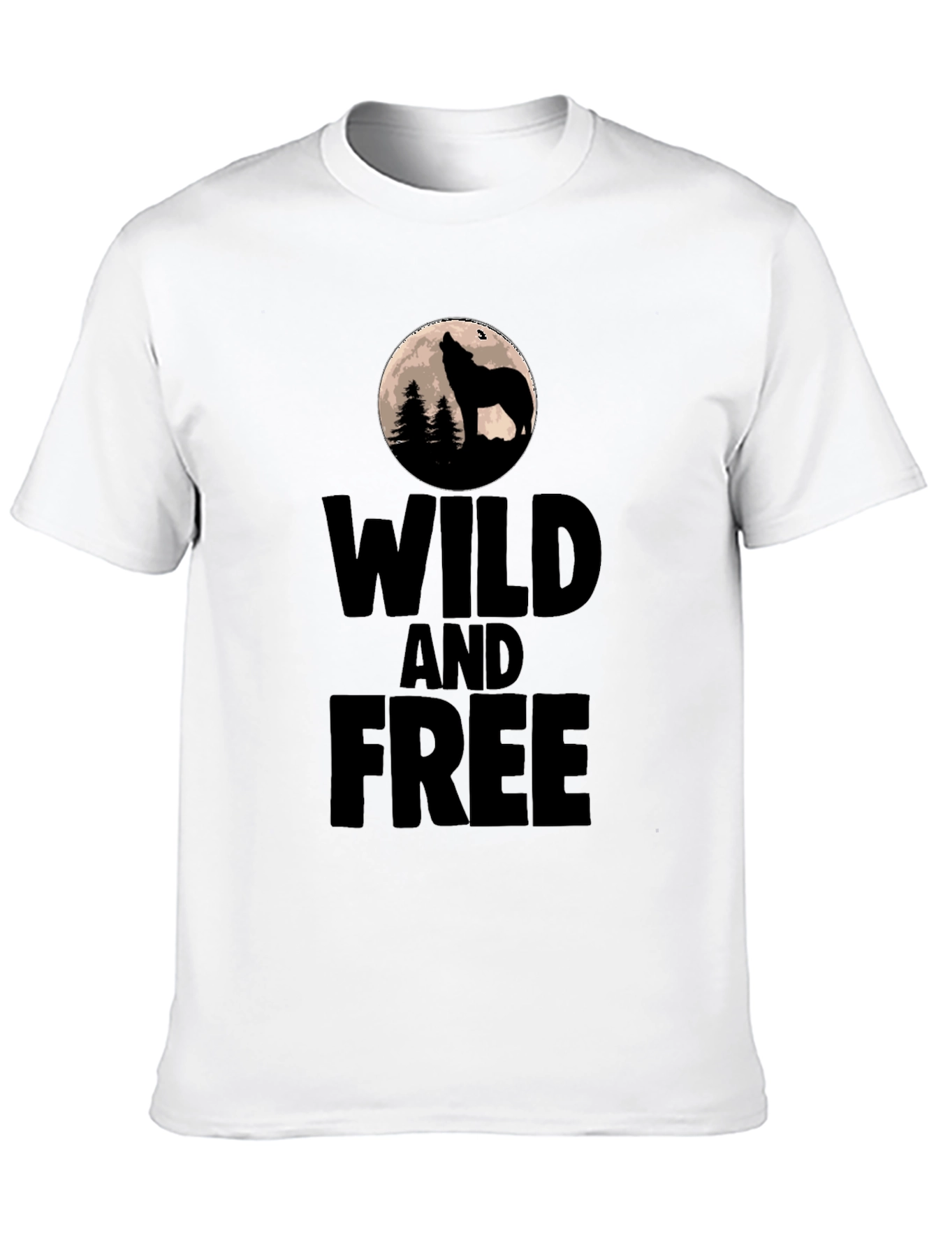 Wild and Free Wolf Graphic Tee - Black