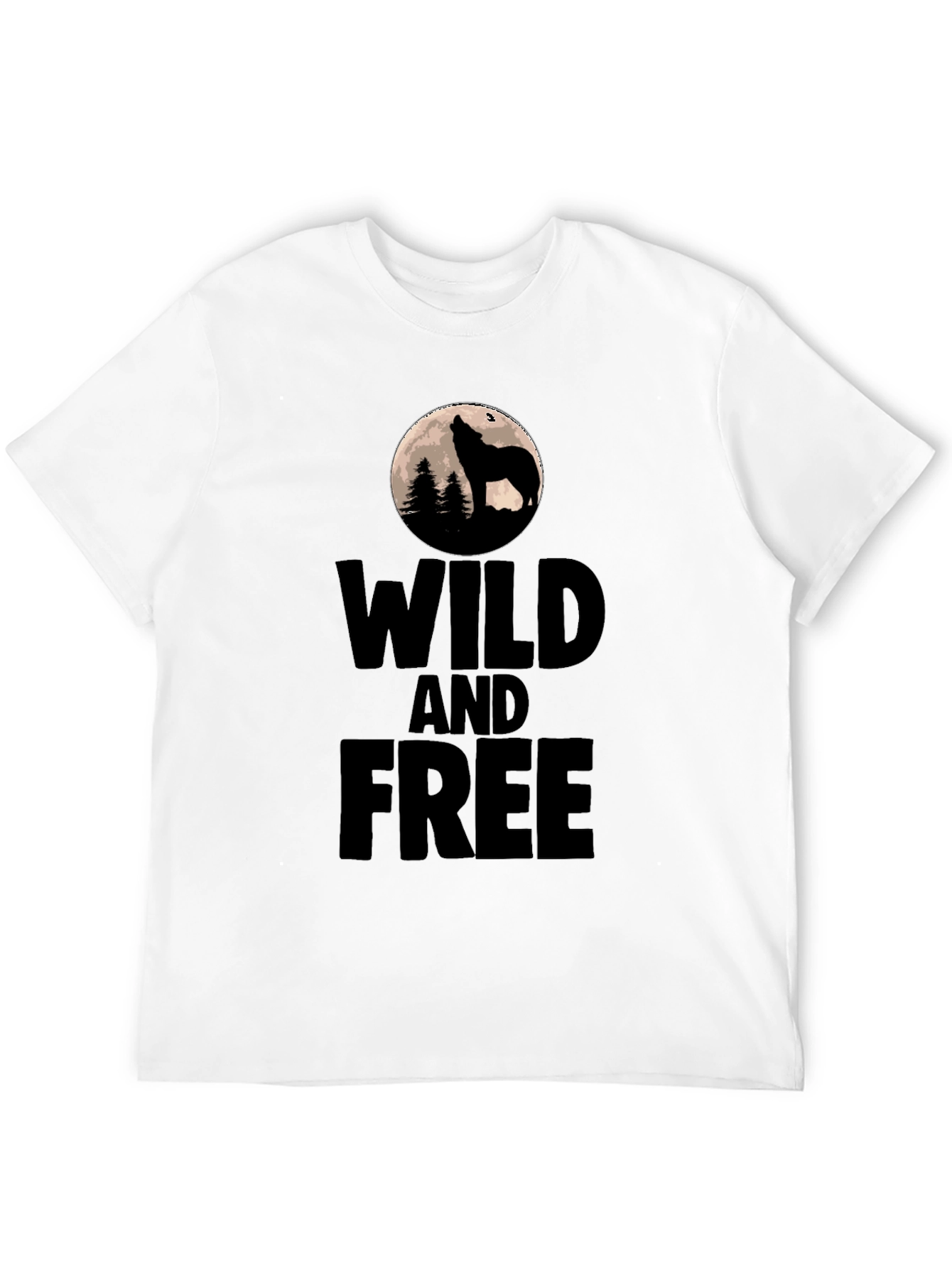 Wild and Free Wolf Graphic Tee - Black