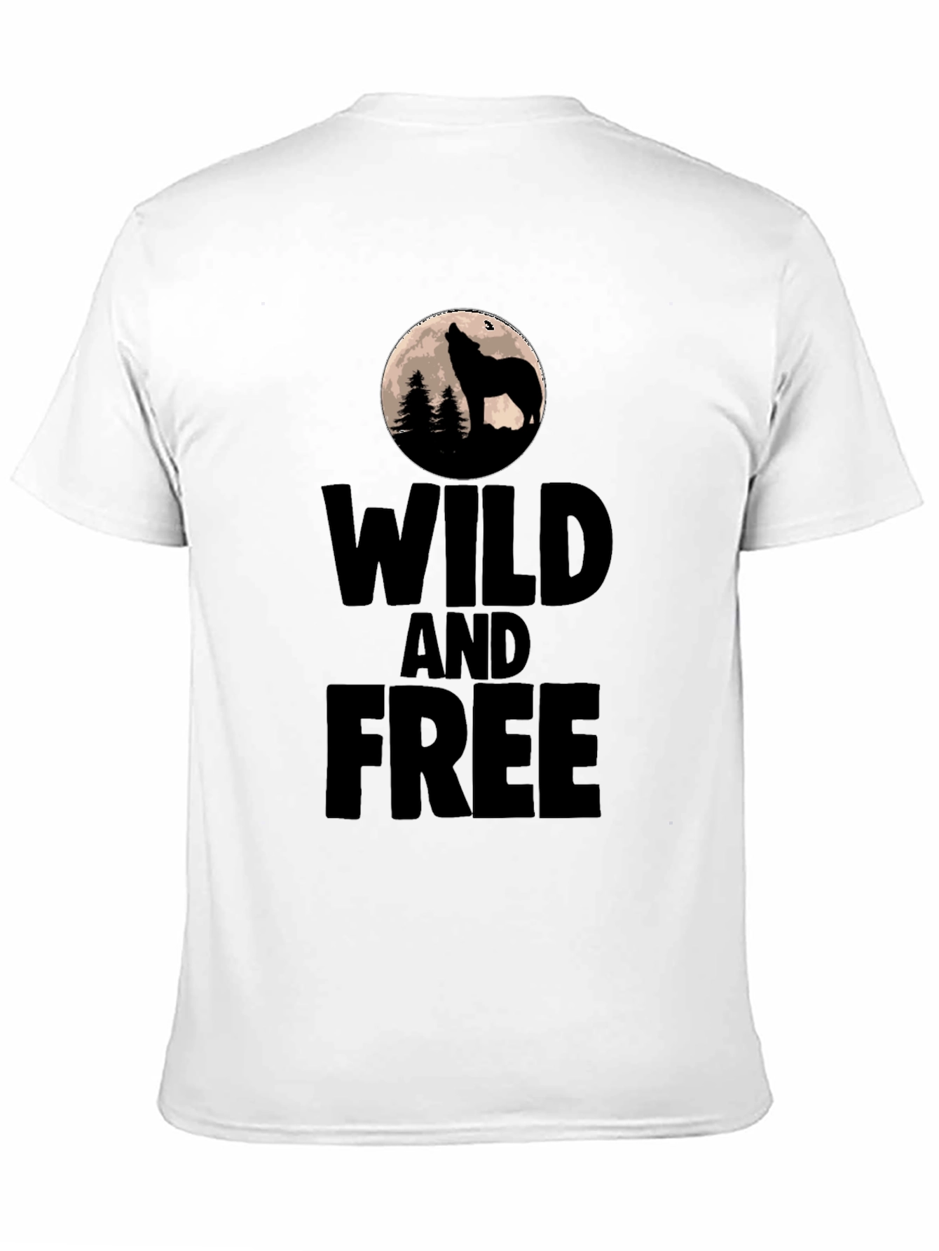 Wild and Free Wolf Graphic Tee - Black
