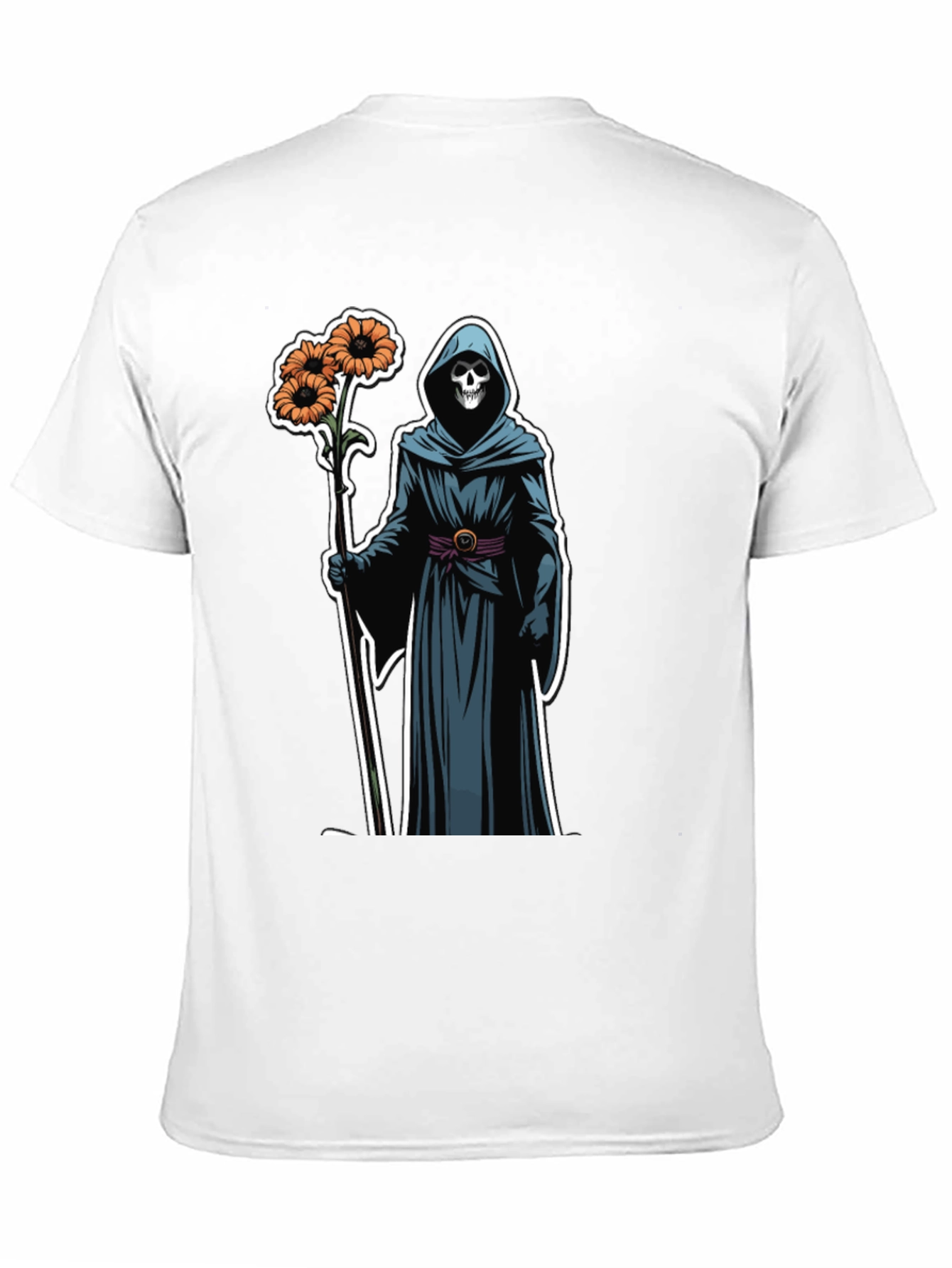 Grim Reaper Floral T-Shirt - Black