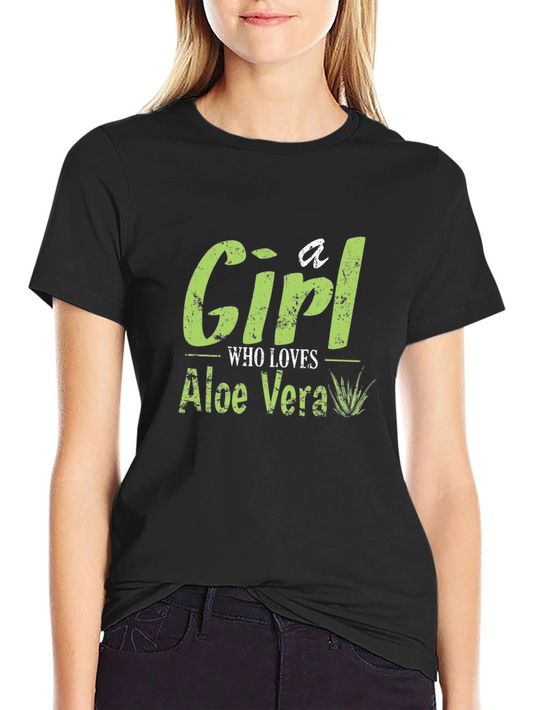 Aloe Vera Lover T-Shirt - Black Cotton Tee