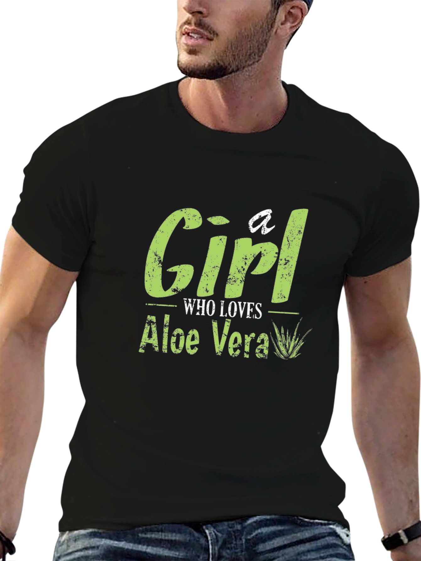 Aloe Vera Lover T-Shirt - Black Cotton Tee