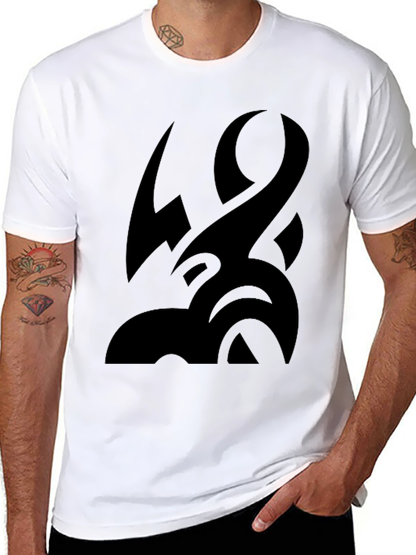 Tribal Tattoo Graphic Black T-Shirt