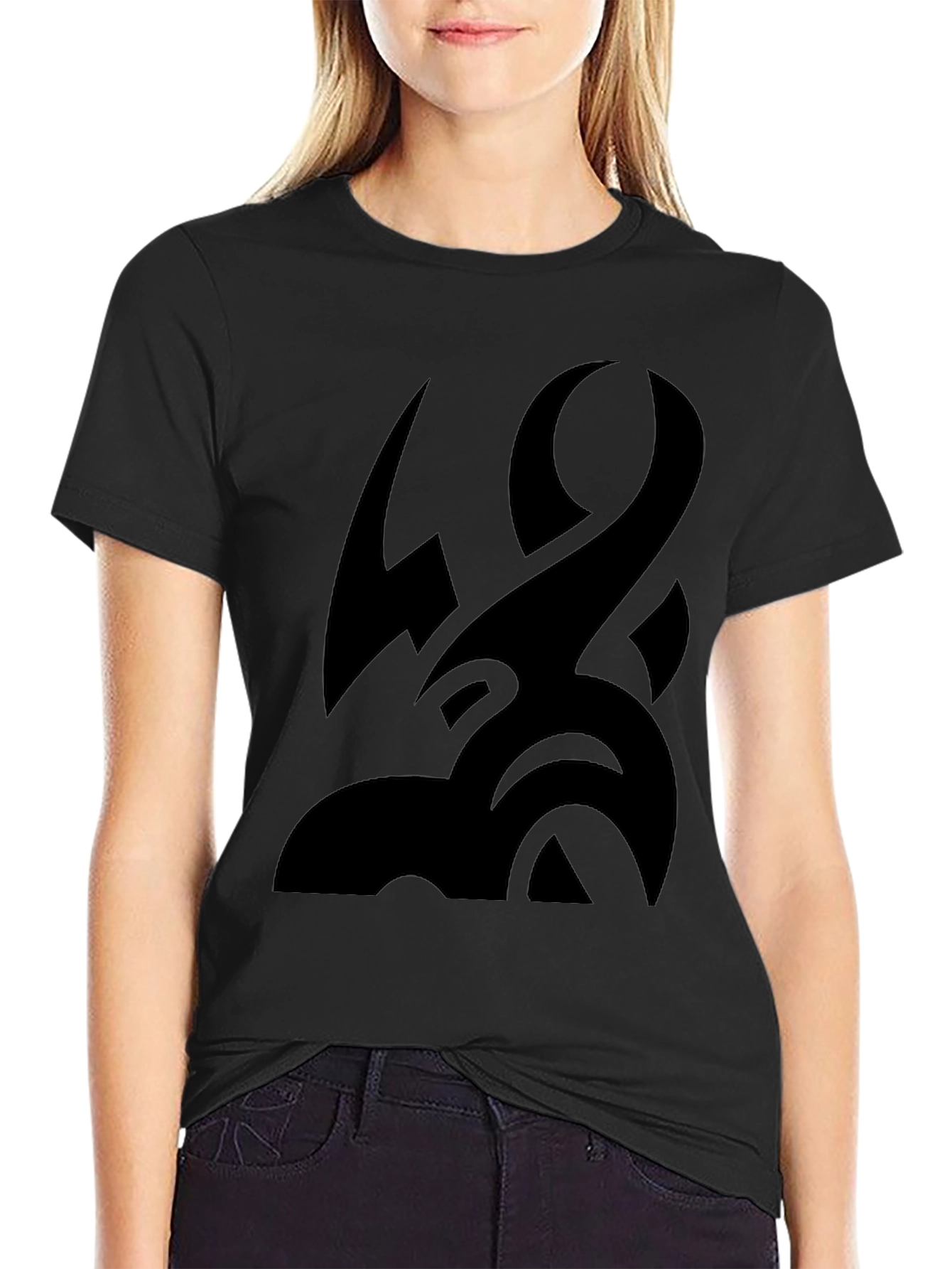 Tribal Tattoo Graphic Black T-Shirt